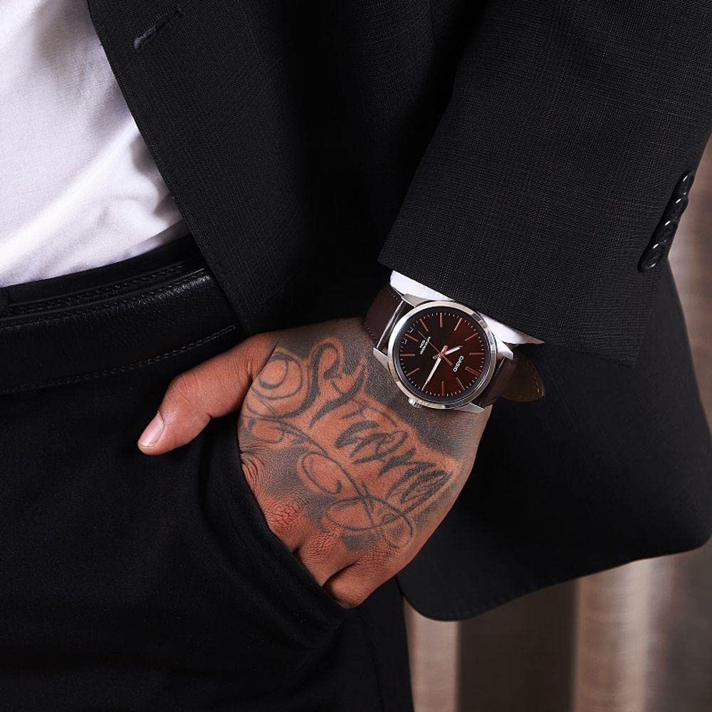 Часы Casio MTP-E180L-5AVEF Коричневый Полосы, фото №4