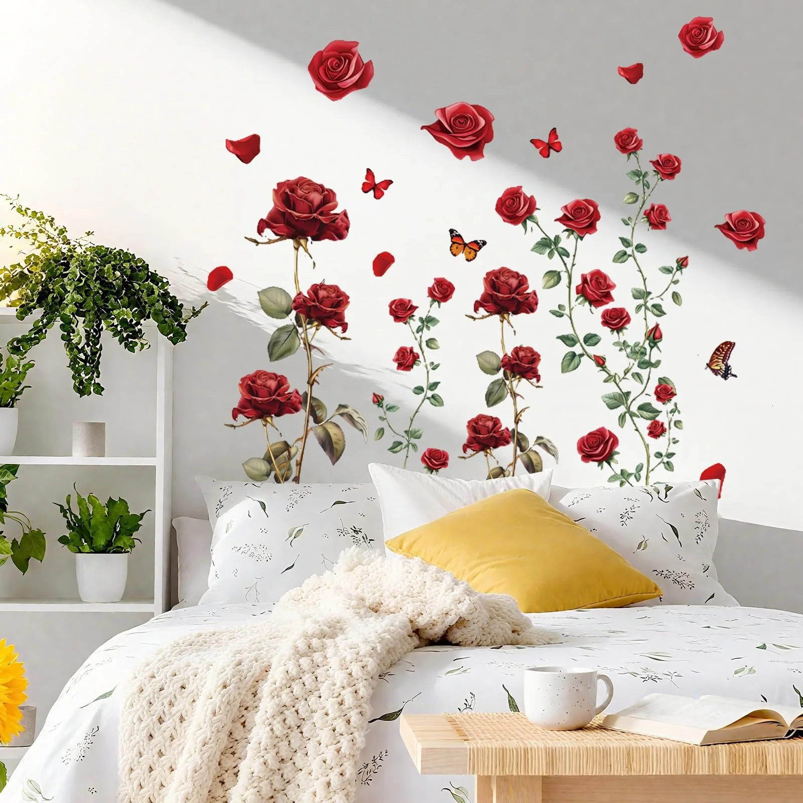 Наклейки на стіну Red Rose Квіти та метелики Вінілові 67 x 67 см, фото №3