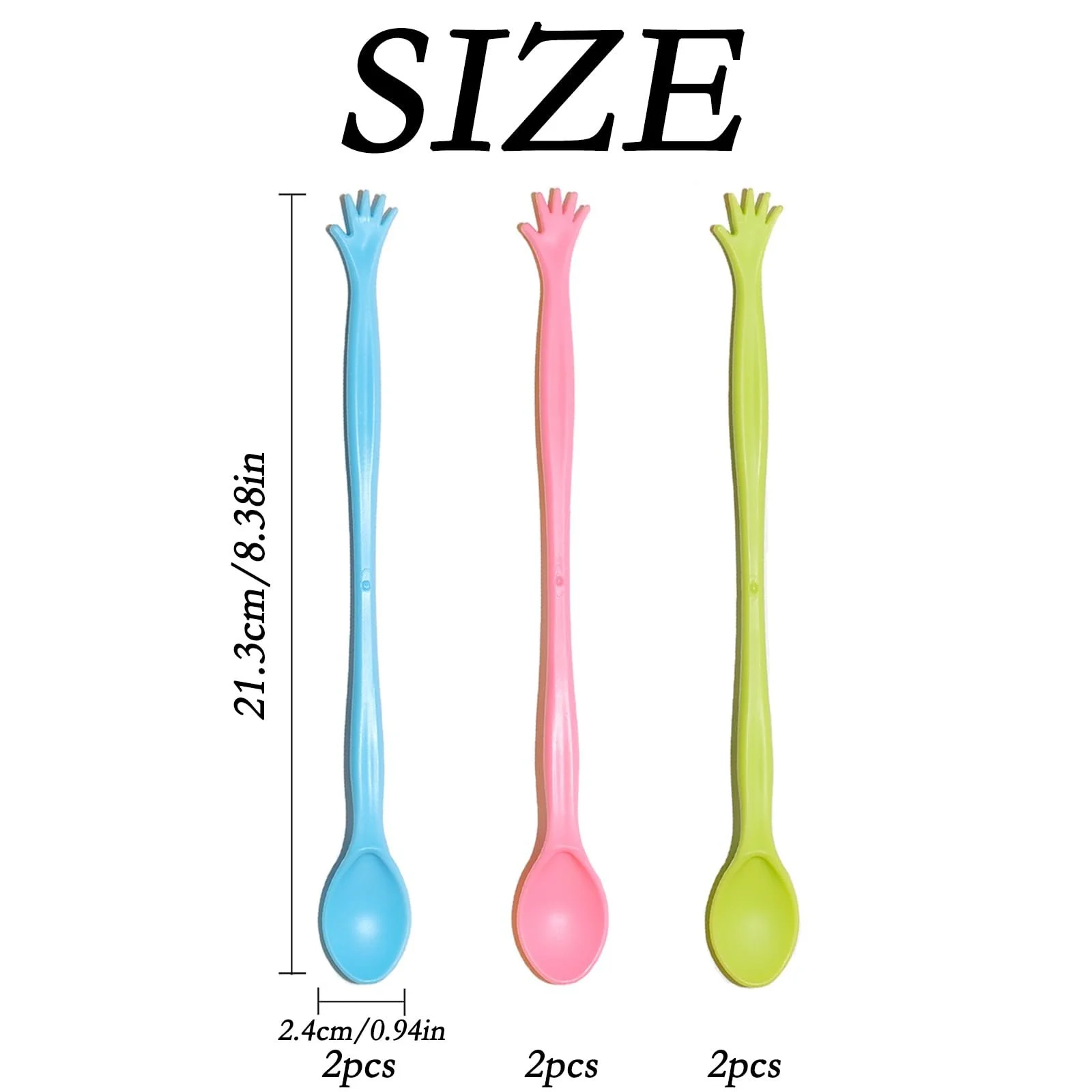 Набір ложок Пластикові різнокольорові, 6 шт, фото №2