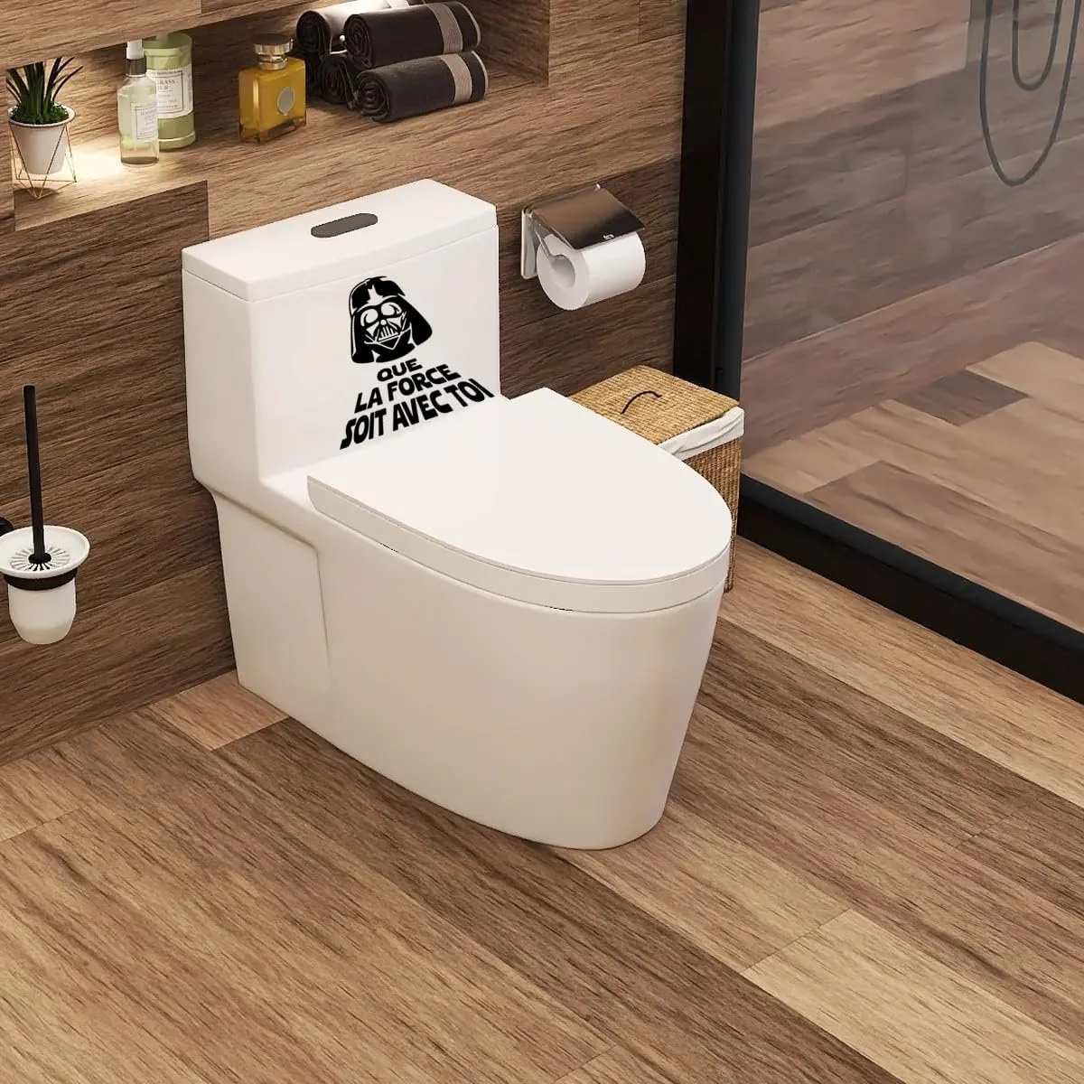 Наклейка на унітаз Star Wars Darth Vader Гумористична 19 x 20 см Набір 2 шт., фото №2