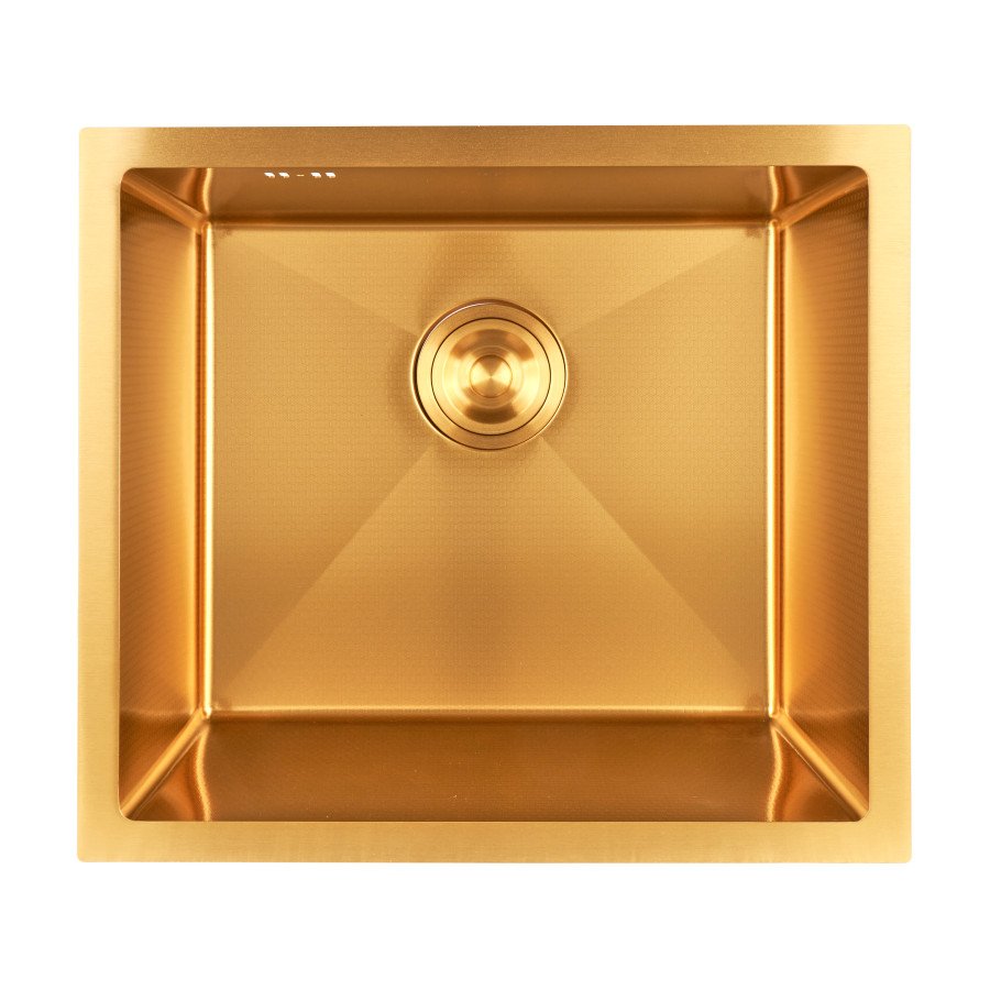 Золота мийка для кухні з декором нержавіюча під стільницю Nett NGS-5045, фото №3