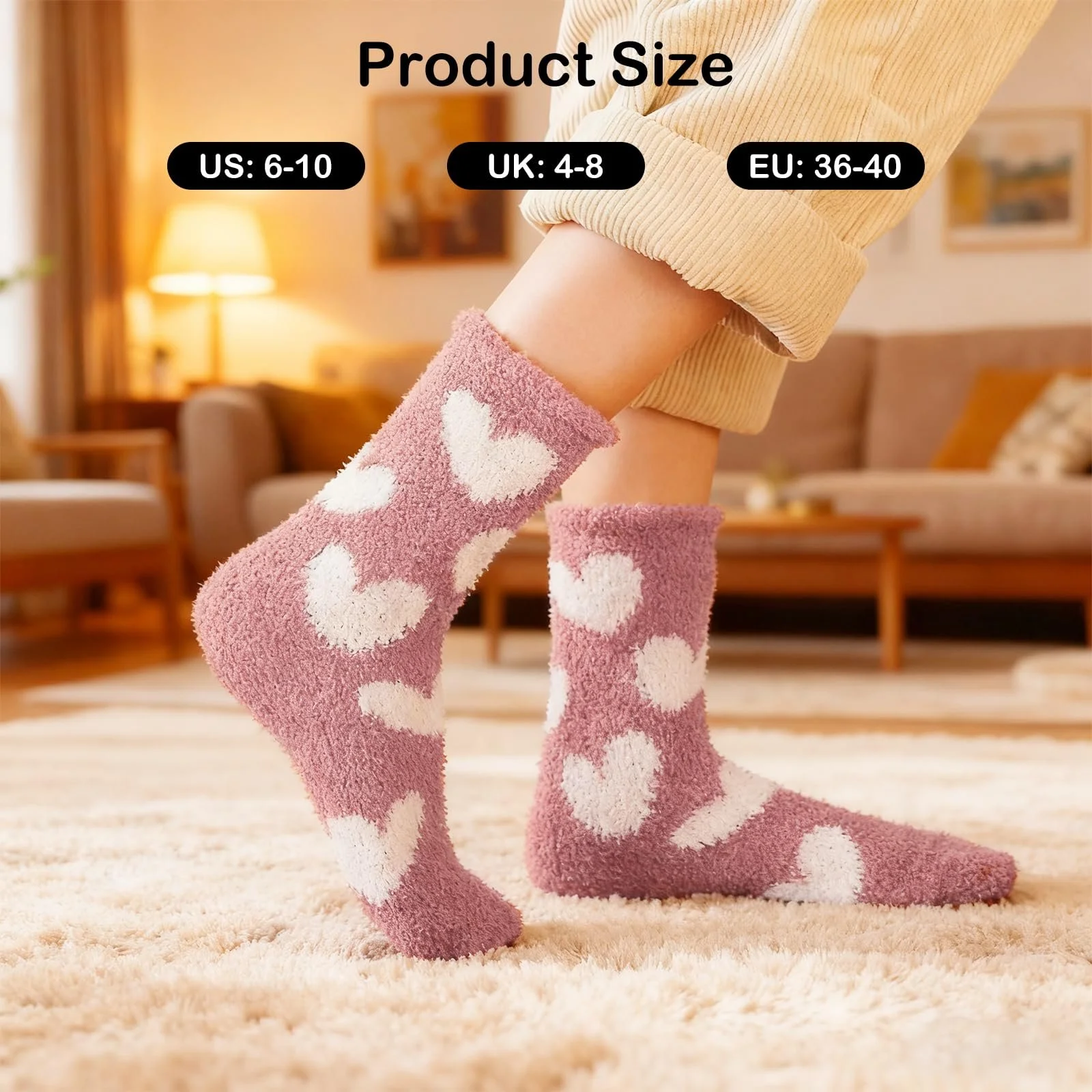 4 пари м'яких шкарпеток для жінок, фото №2