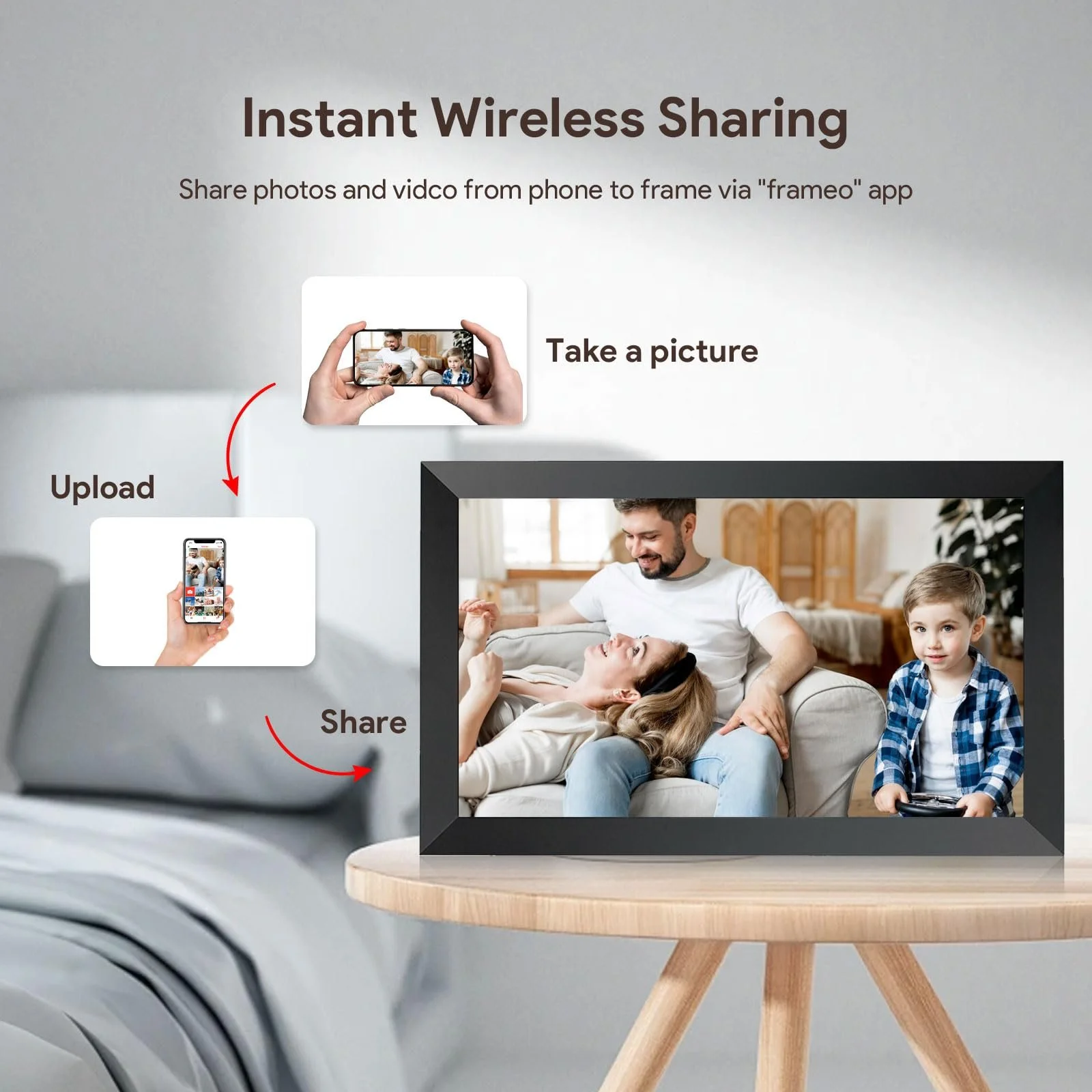 Цифровая фоторамка Frameo WLAN 15.6 дюймов 1920 x 1080 FHD IPS Touchscreen 32 ГБ Автоповорот, фото №6 Цифровая фоторамка Frameo WLAN 15.6 дюймов 1920 x 1080 FHD IPS Touchscreen 32 ГБ Автоповорот, фото №6