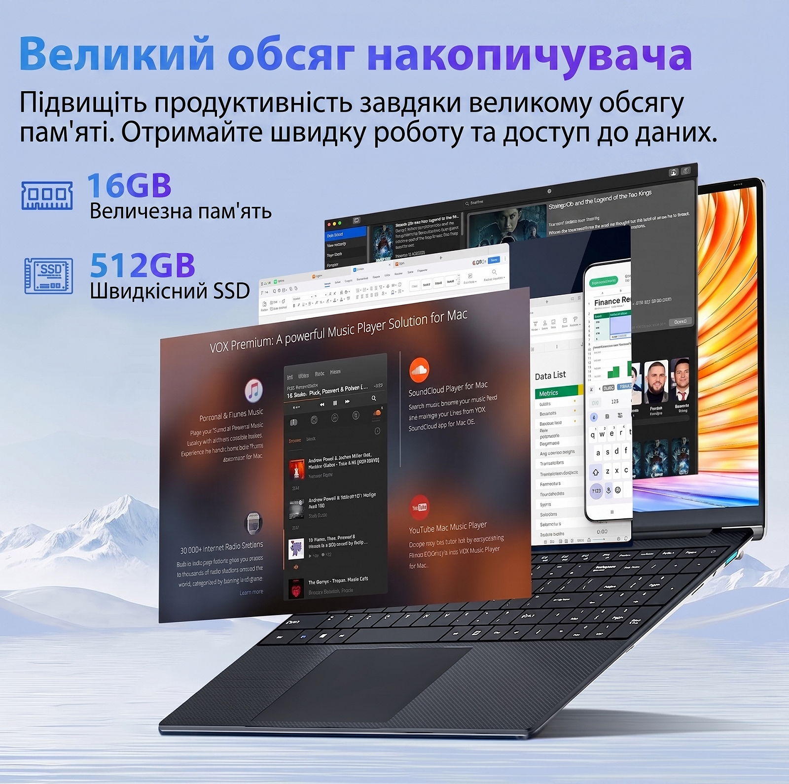 Ноутбук 15.6" Wexultor Y10 Intel Core i5-8210Y RAM 16GB SSD 512GB Windows 11 Алюминиевый корпус (UKR), фото №3