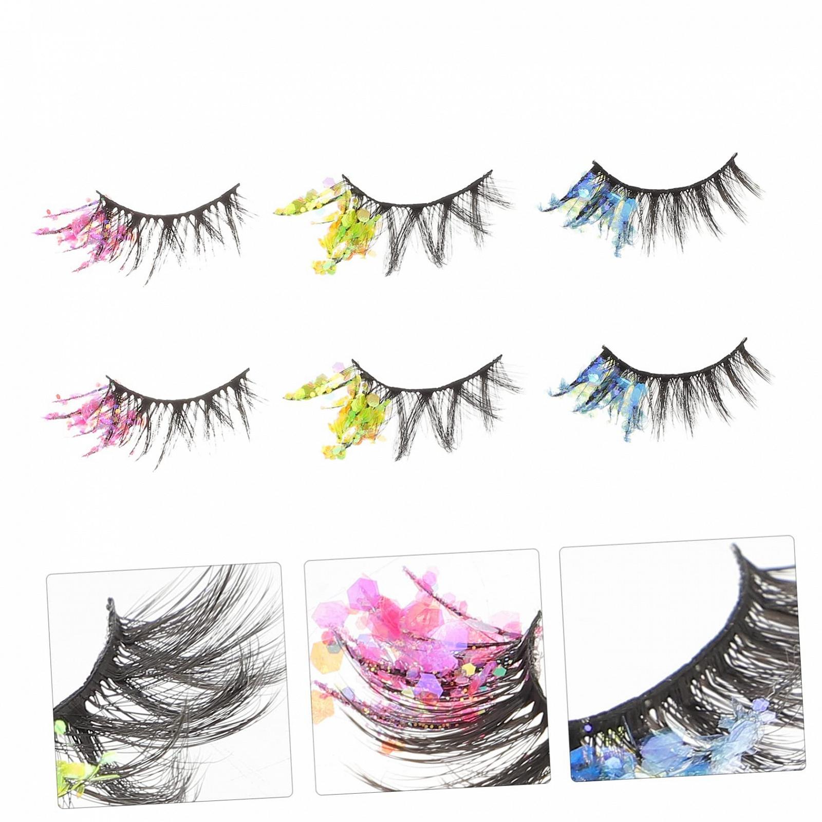 Накладні вії Angoily кольорові 3D синтетичне волокно з глітером 9 пар, фото №5