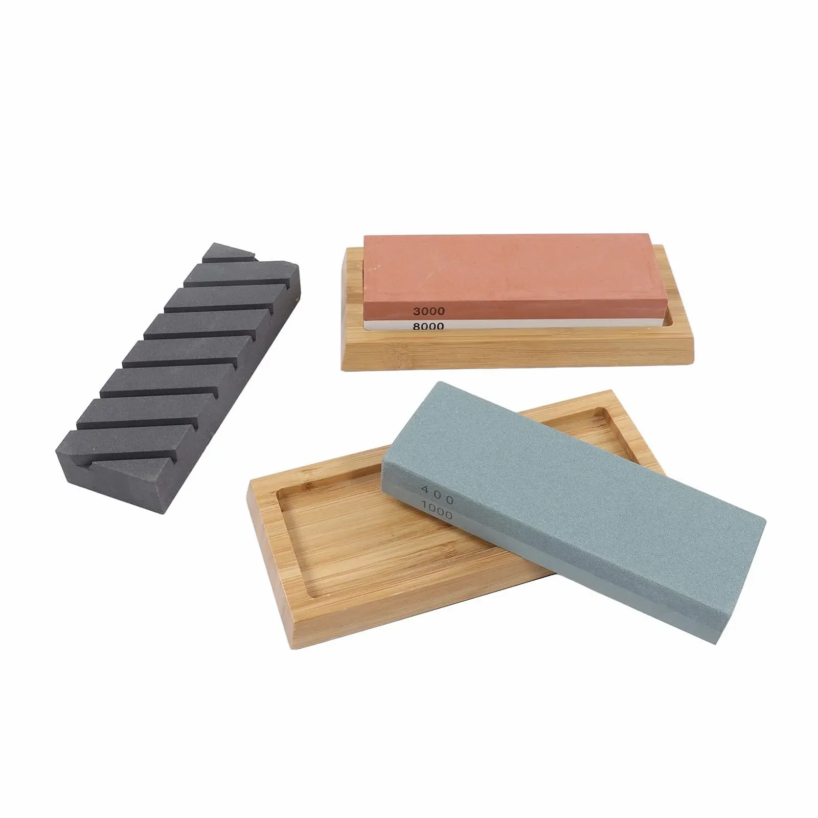 Набір для заточування ножів 1000 6000 грит з каменем та дерев'яною основою, фото №3