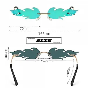 Солнцезащитные очки Без рамки Металл Синий synthetic.ua - Фото 1