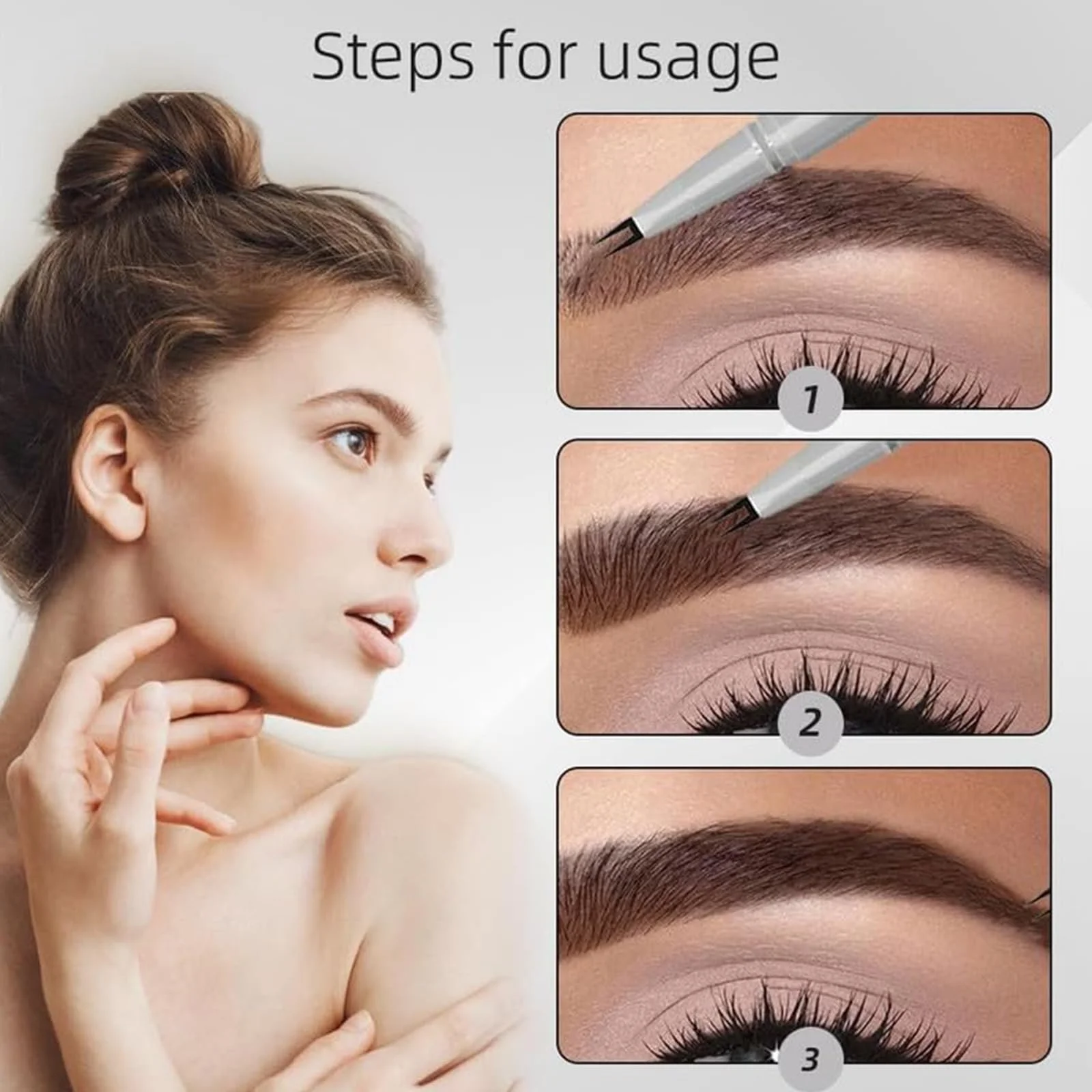 Підводка для вій ZANWANXIN Подвійний кінчик Сіро-чорний, фото №7