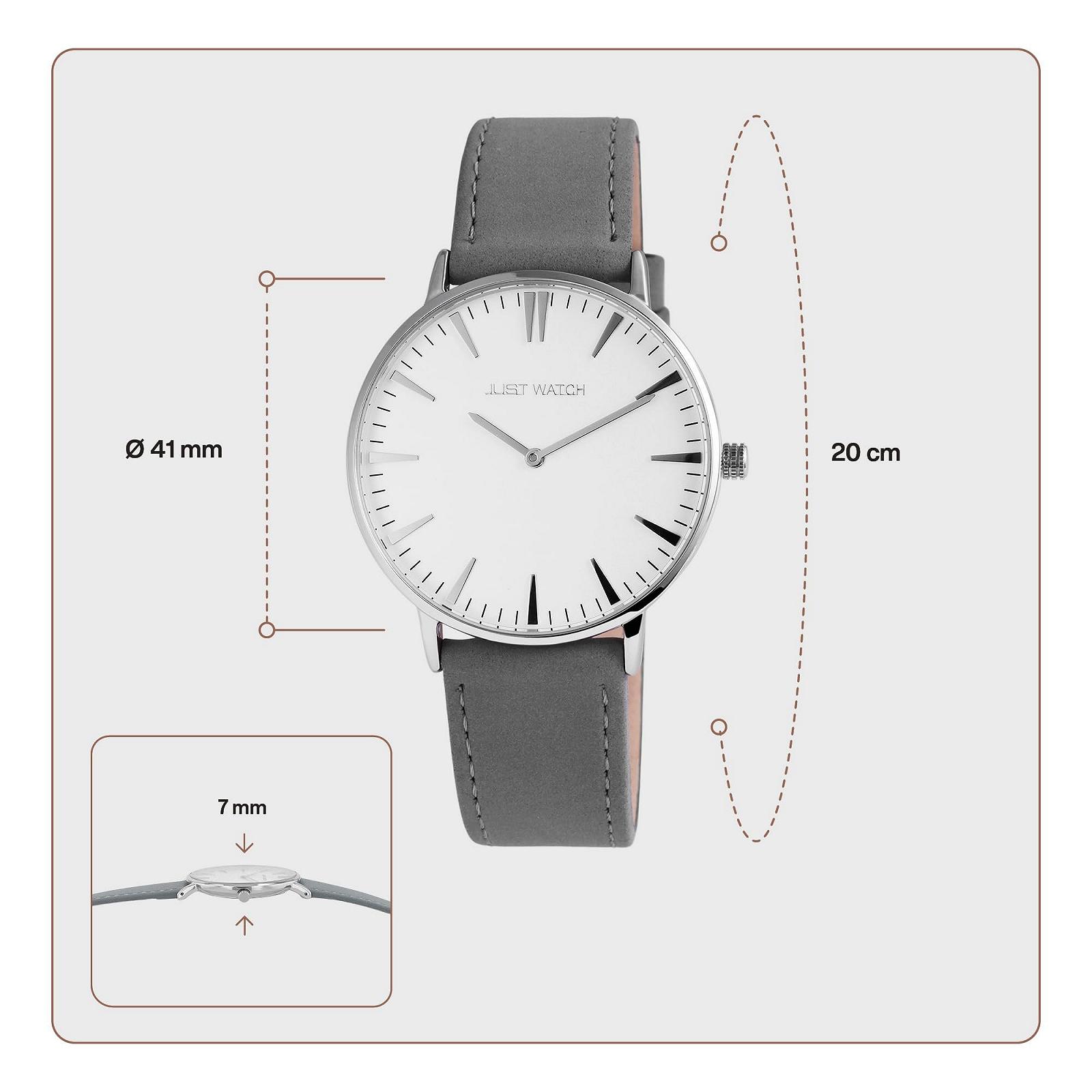 Женские часы Just Watch Кожаный ремешок Cерый 20 см Кварцевый механизм, фото №4 Женские часы Just Watch Кожаный ремешок Cерый 20 см Кварцевый механизм, фото №4