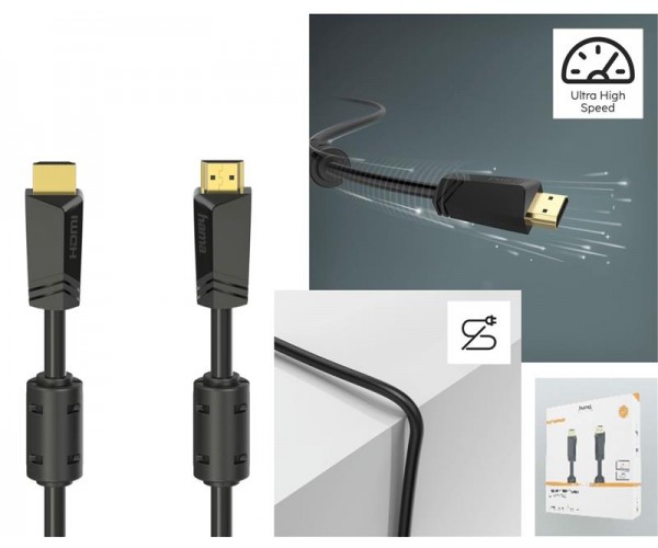 HAMA Кабель HDMI 4K Ethernet Gold 10 m Black, фото №4