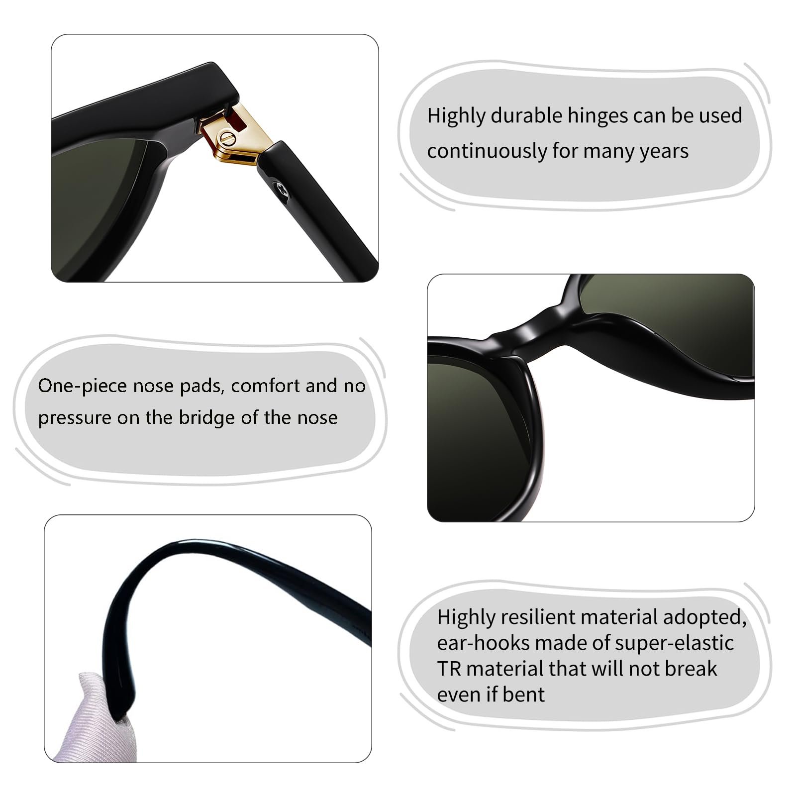 Великі поляризовані сонцезахисні окуляри KANASTAL Жіночі в стилі ретро вінтаж, фото №4