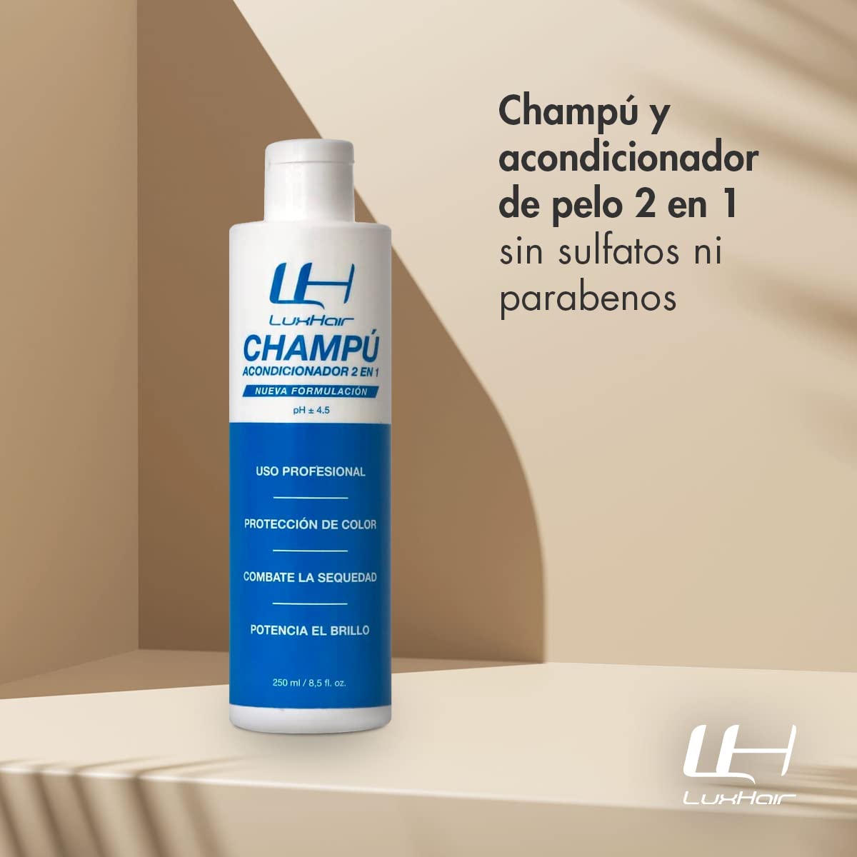 Шампунь LuxHair Живильний Захист кольору для натурального та синтетичного волосся коричневий та темний 250 мл, фото №2