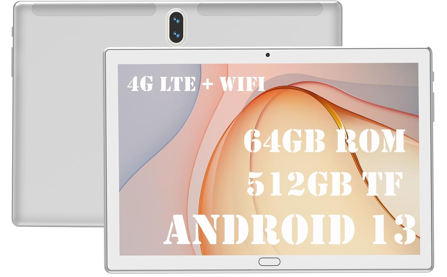 Планшет 10" ‎Zonko K118 4/64Gb 4G 2-SIM 8 ядер Android 13 6580 mAh Silver, фото №1