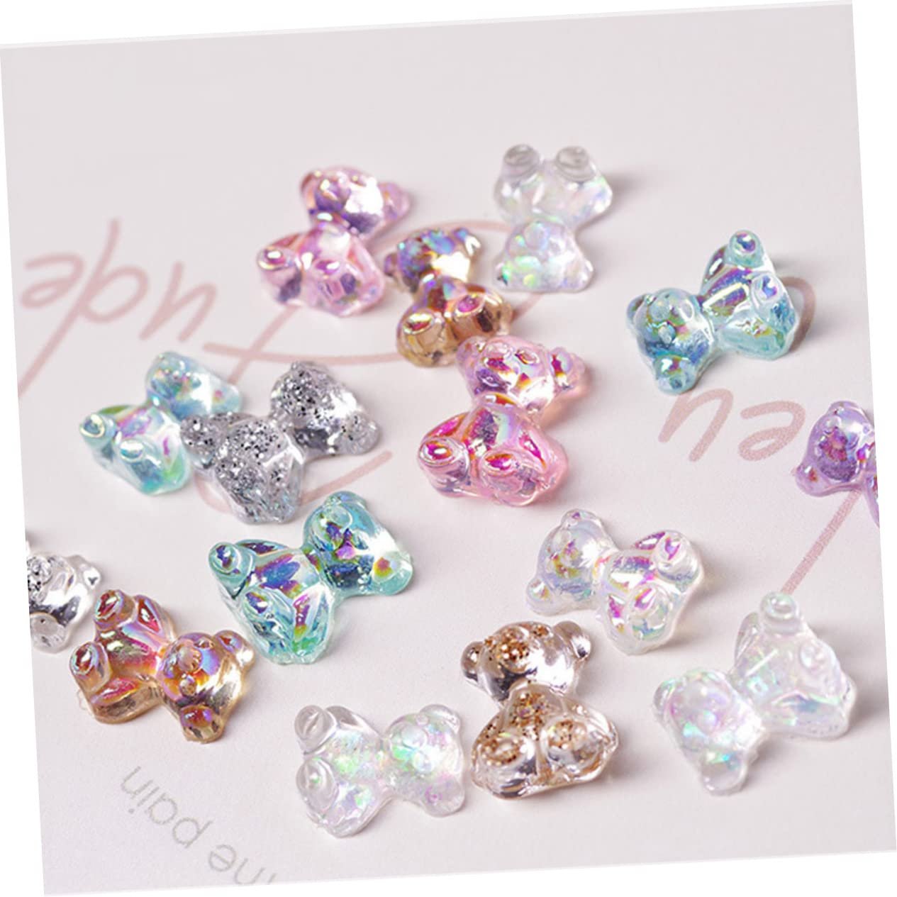 Прикраса для нігтів Ведмідь Amosfun 100 шт, прикраси для манікюру у формі ведмедя, полімерні наклейки, фото №8