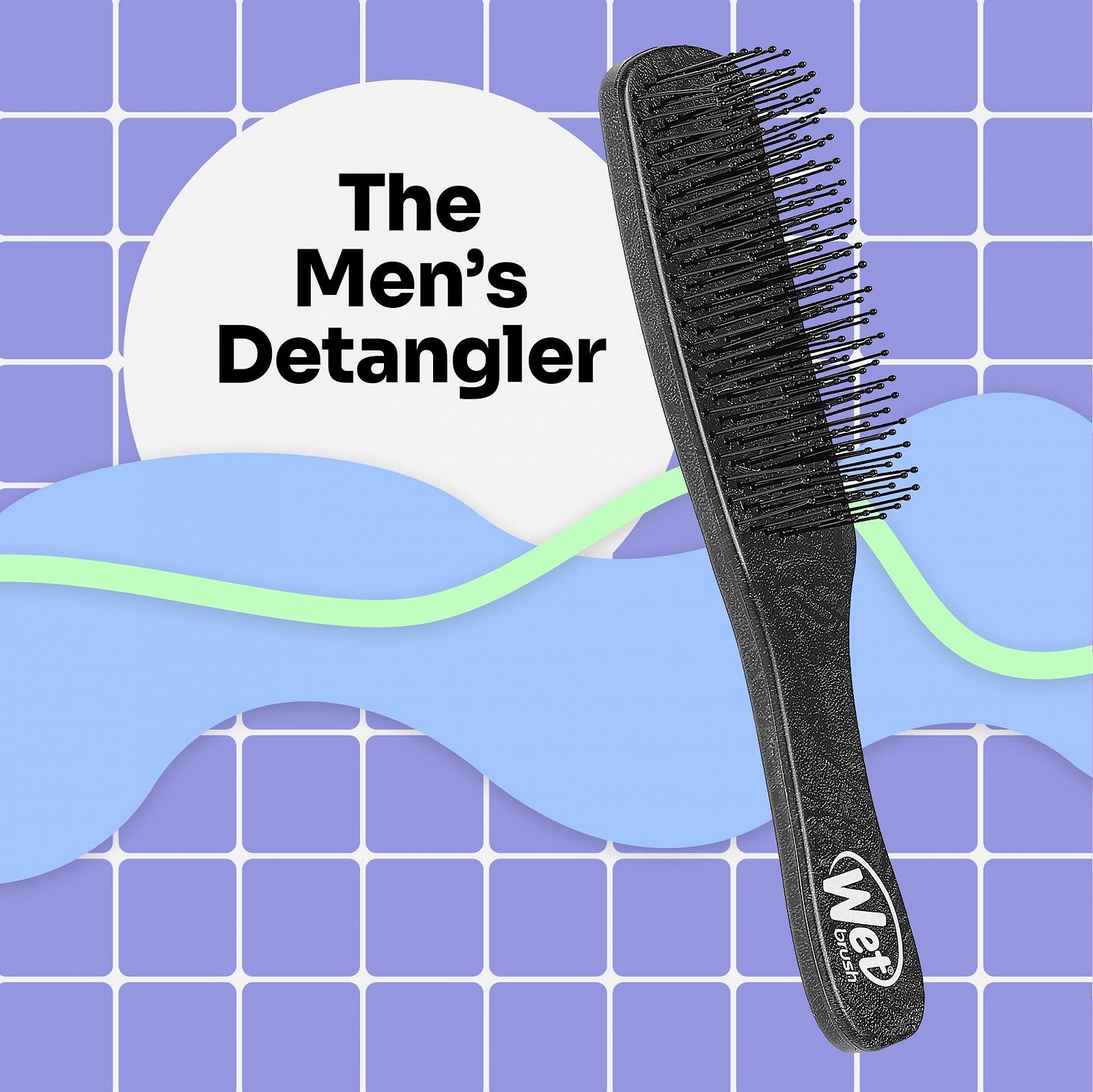 Гребінець WetBrush Чоловічий Detangler Чорна Шкіра, фото №3