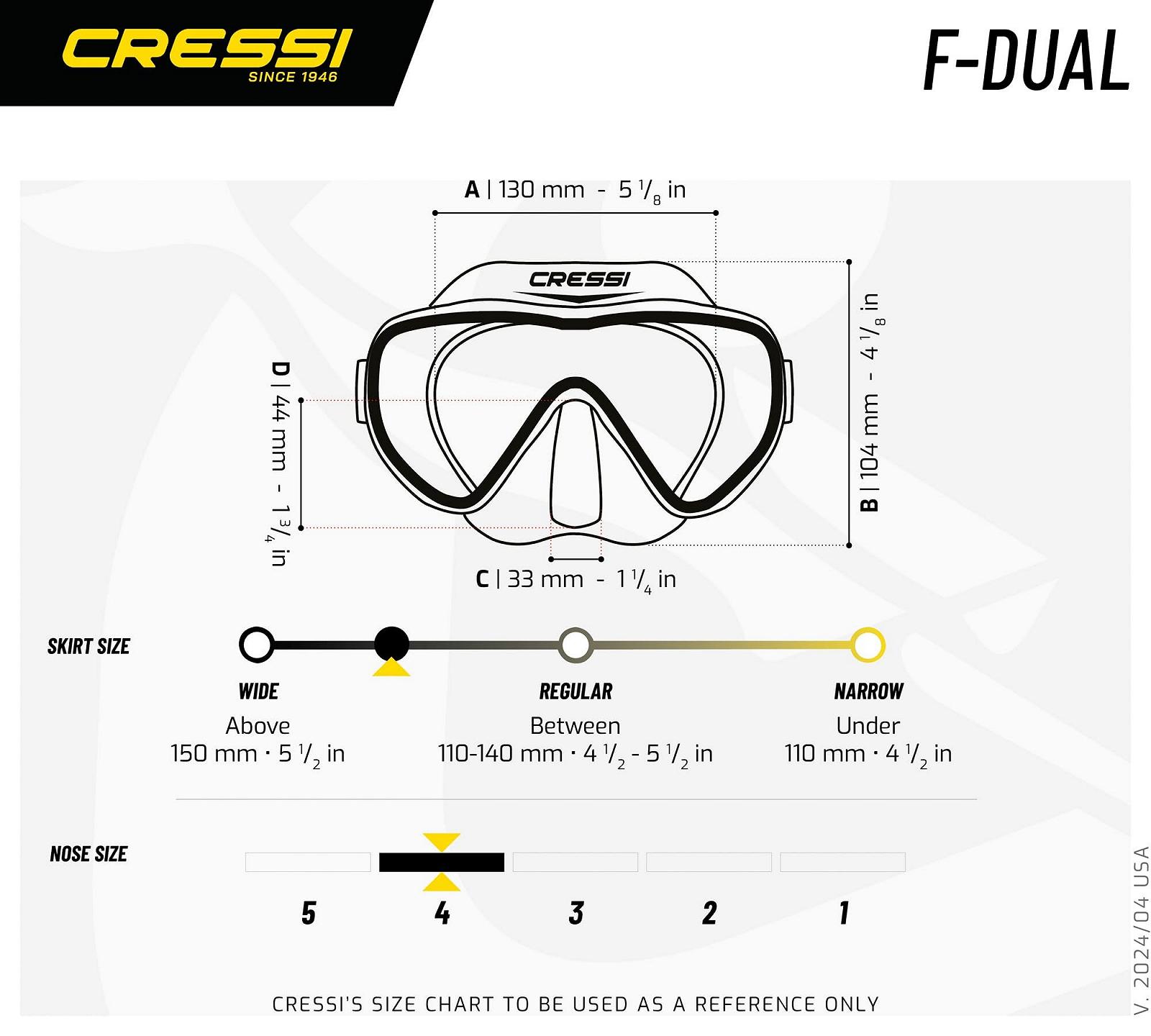 Маска для дайвінгу Cressi F Dual, один розмір, фото №4