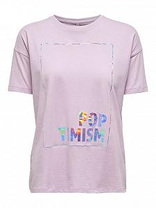 Футболка ONLFIONA LIFE OVERSIZE BOX TOP JRS 15226022 Orchid Bloom ONLY Бузковий XS - Фото 1