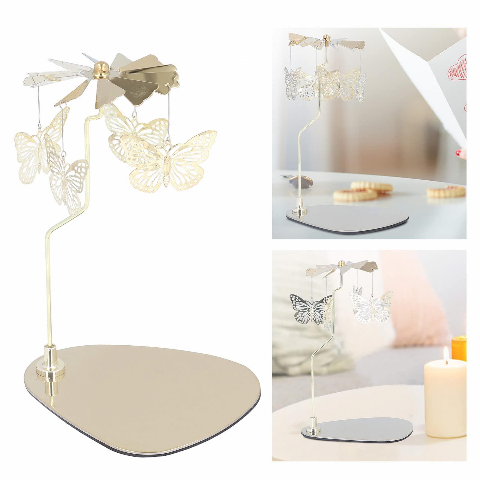 Подсвечник Rotating Candle Holder Романтический европейский стиль Ветряк Бабочка Золотой, фото №2