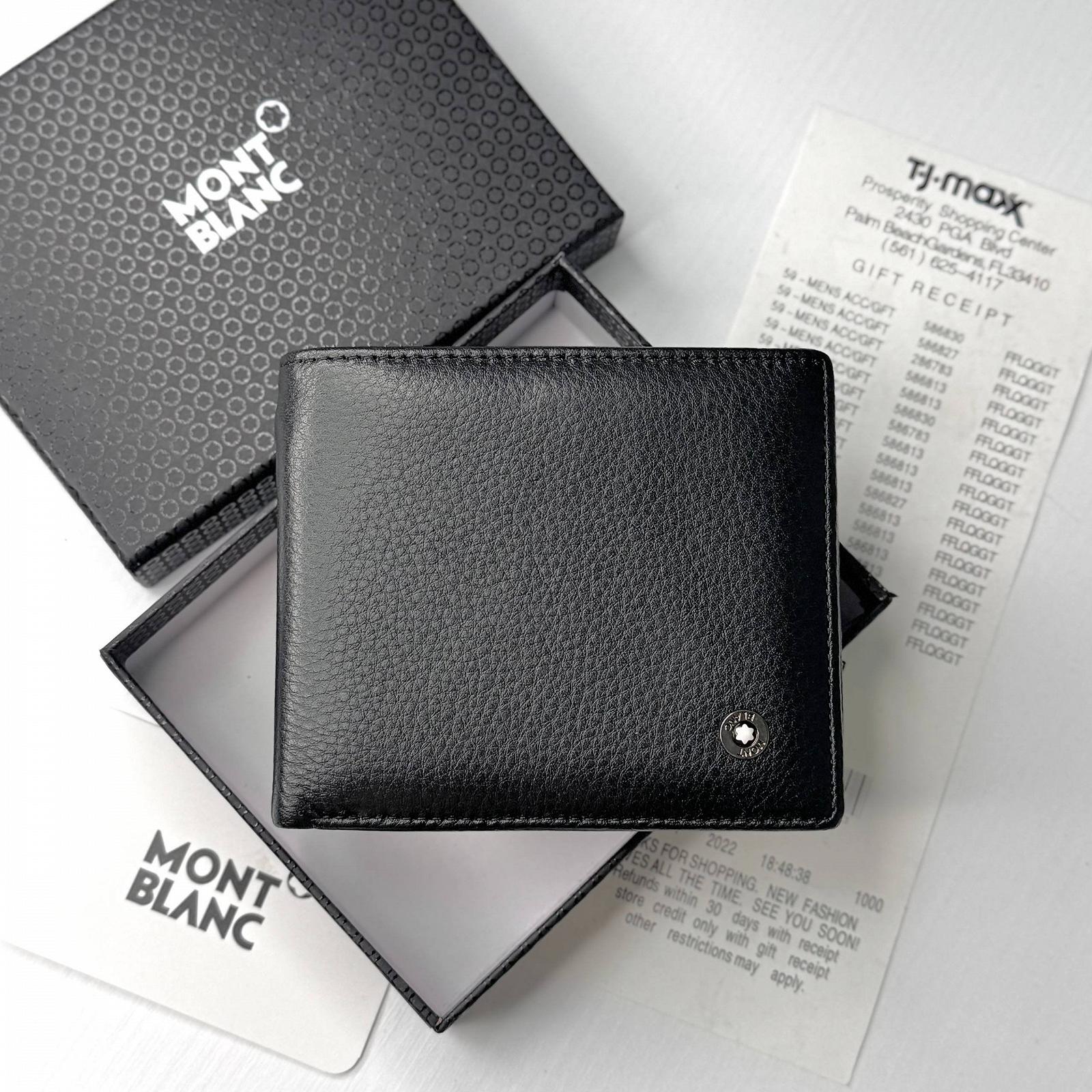 Чоловічий гаманець на магніті шкіряний брендовий Mont Blanc у подарунковій упаковці, фото №1