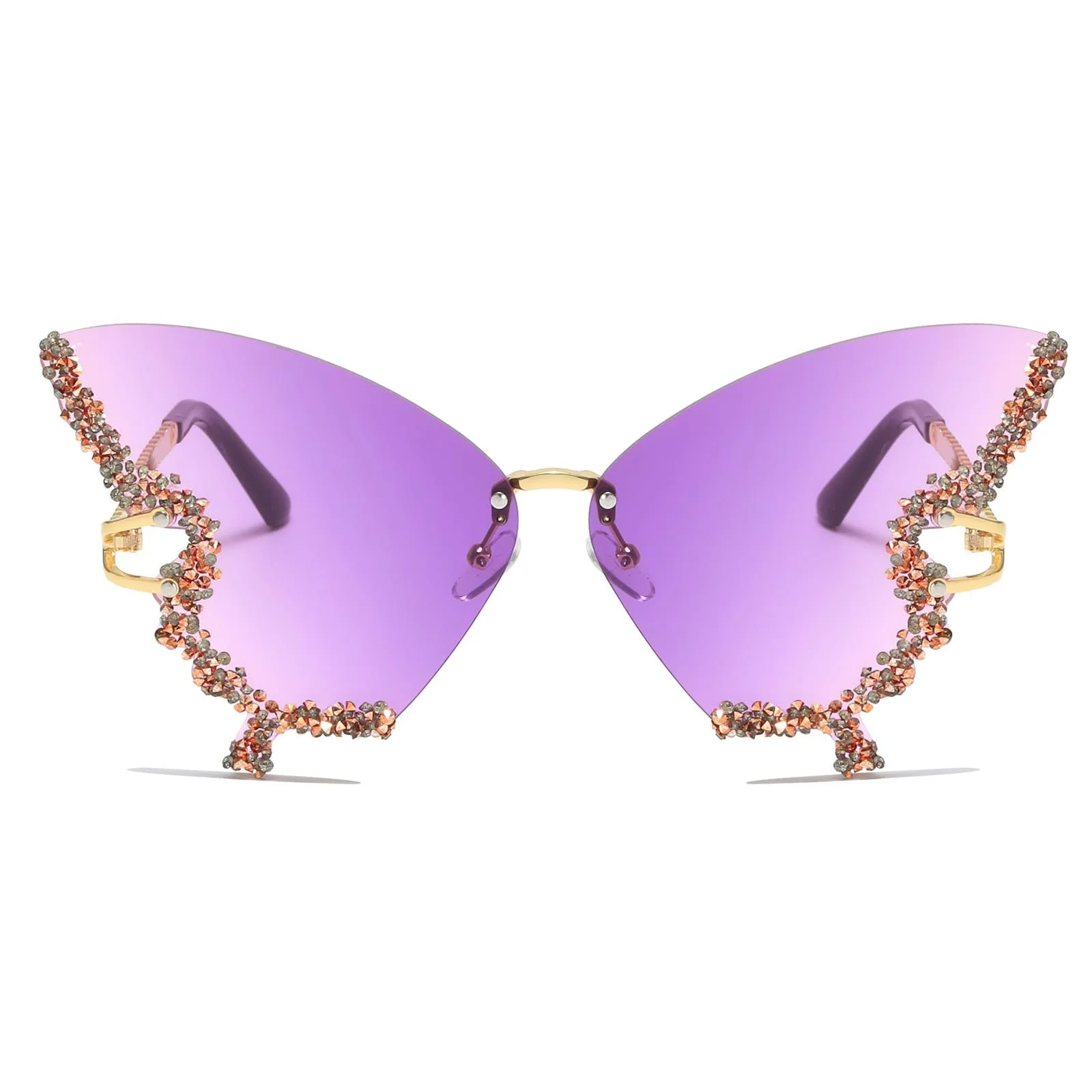 Солнцезащитные очки Бабочка YAMEIZE Винтажные без оправы, фото №2