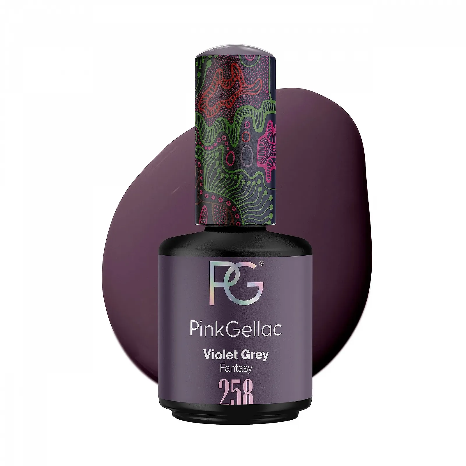 Гель-лак Pink Gellac 258 Violet Grey, 15 мл - УФ лак фиолетовый долговременный, фото №1 Гель-лак Pink Gellac 258 Violet Grey, 15 мл - УФ лак фиолетовый долговременный, фото №1