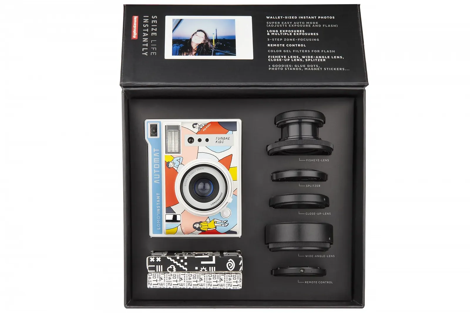 Фотокамера мгновенной печати LOMOGRAPHY LOMO'INSTANT AUTOMAT LI850SUN + Lenses (Ice Cream Cup Kids Edition), фото №5