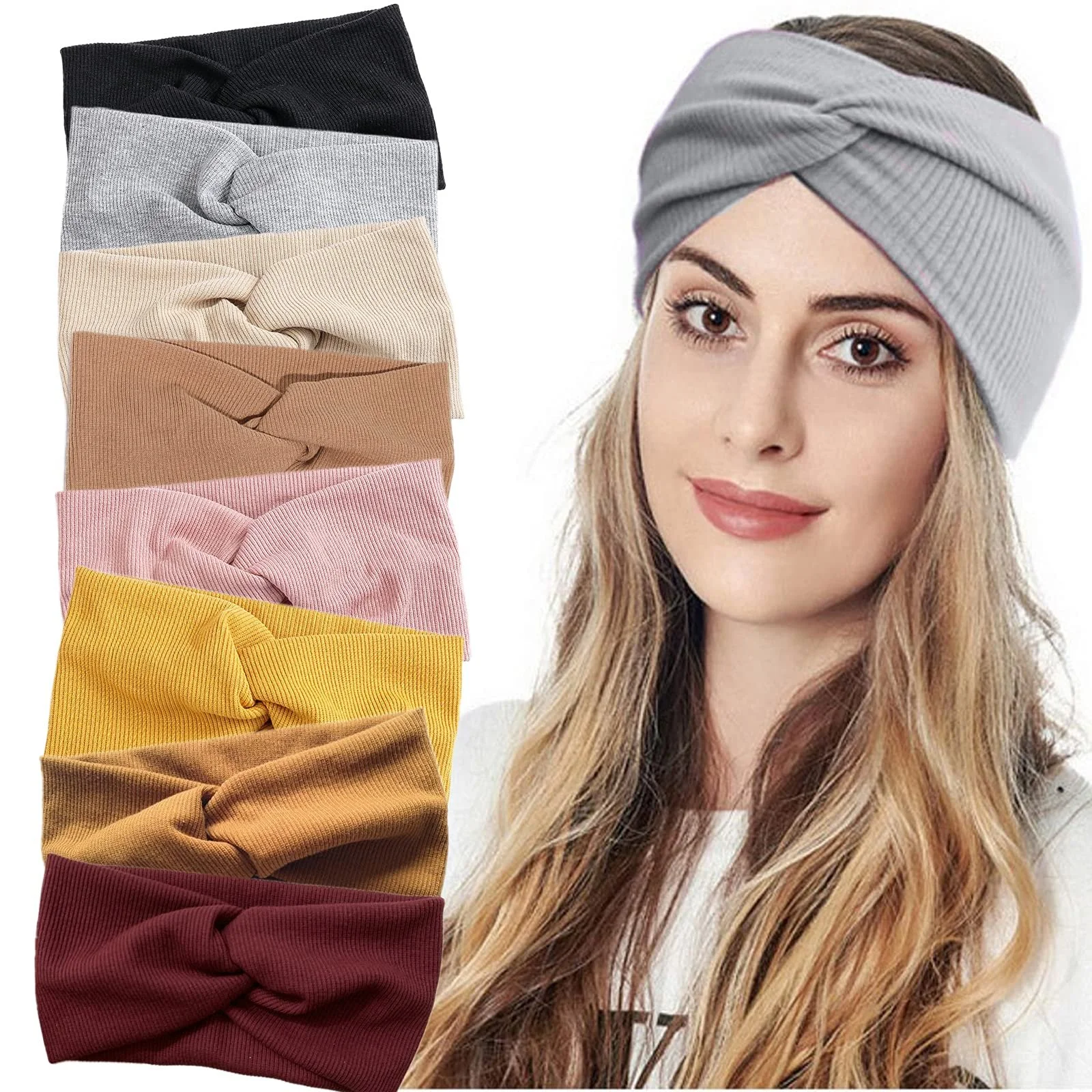 Пов'язка на голову VEGCOO Зимова для жінок, 8 штук, фото №1