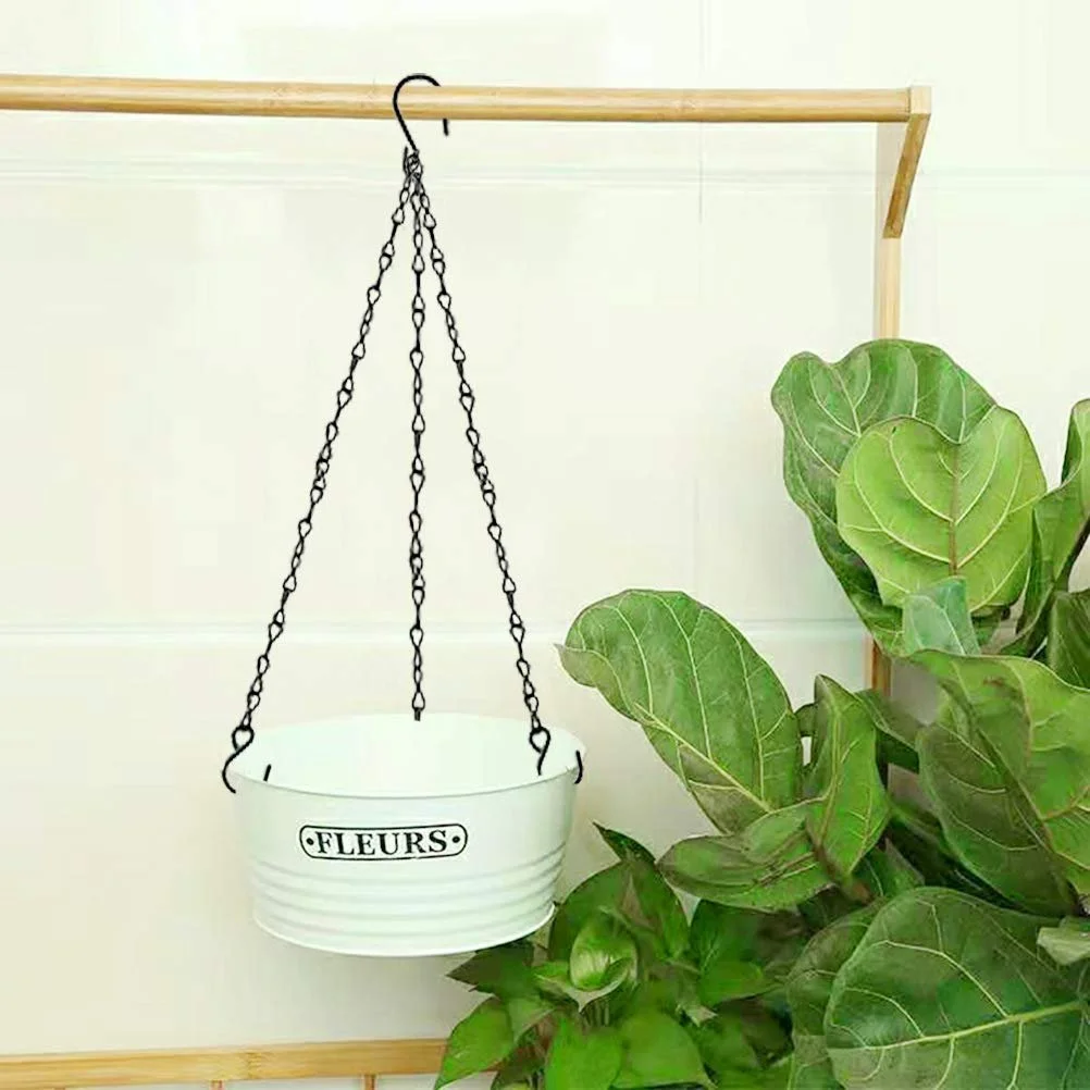 Металеві ланцюжки для підвісних кошиків Набір 6 шт. з S-подібними гачками Чорні, фото №10 Металеві ланцюжки для підвісних кошиків Набір 6 шт. з S-подібними гачками Чорні, фото №10