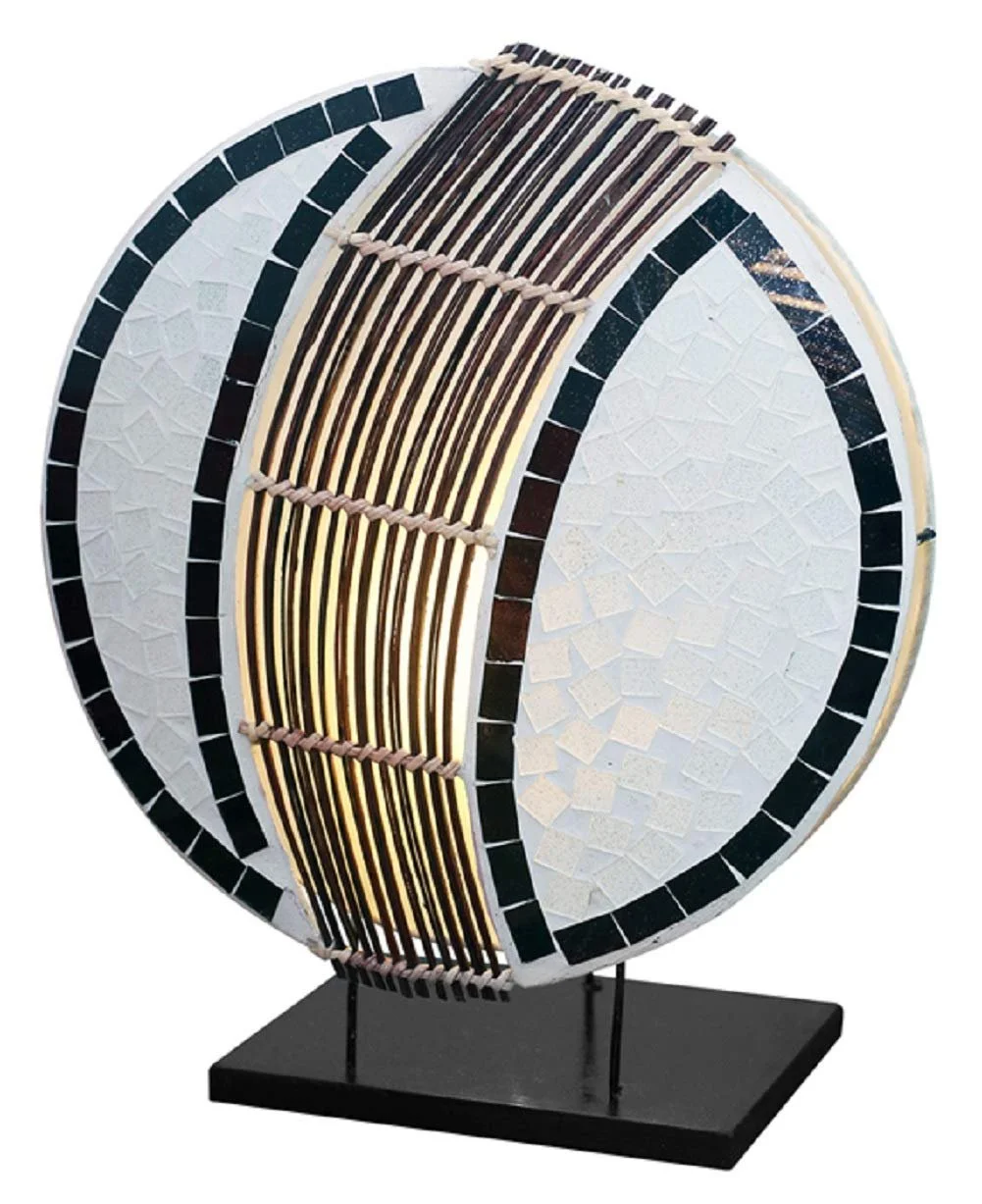 Настільна лампа Lana Кругла, натуральні матеріали, діаметр прибл. 30 см, фото №1