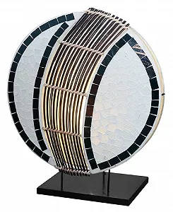 Настільна лампа Lana Кругла, натуральні матеріали, діаметр прибл. 30 см - Фото 1