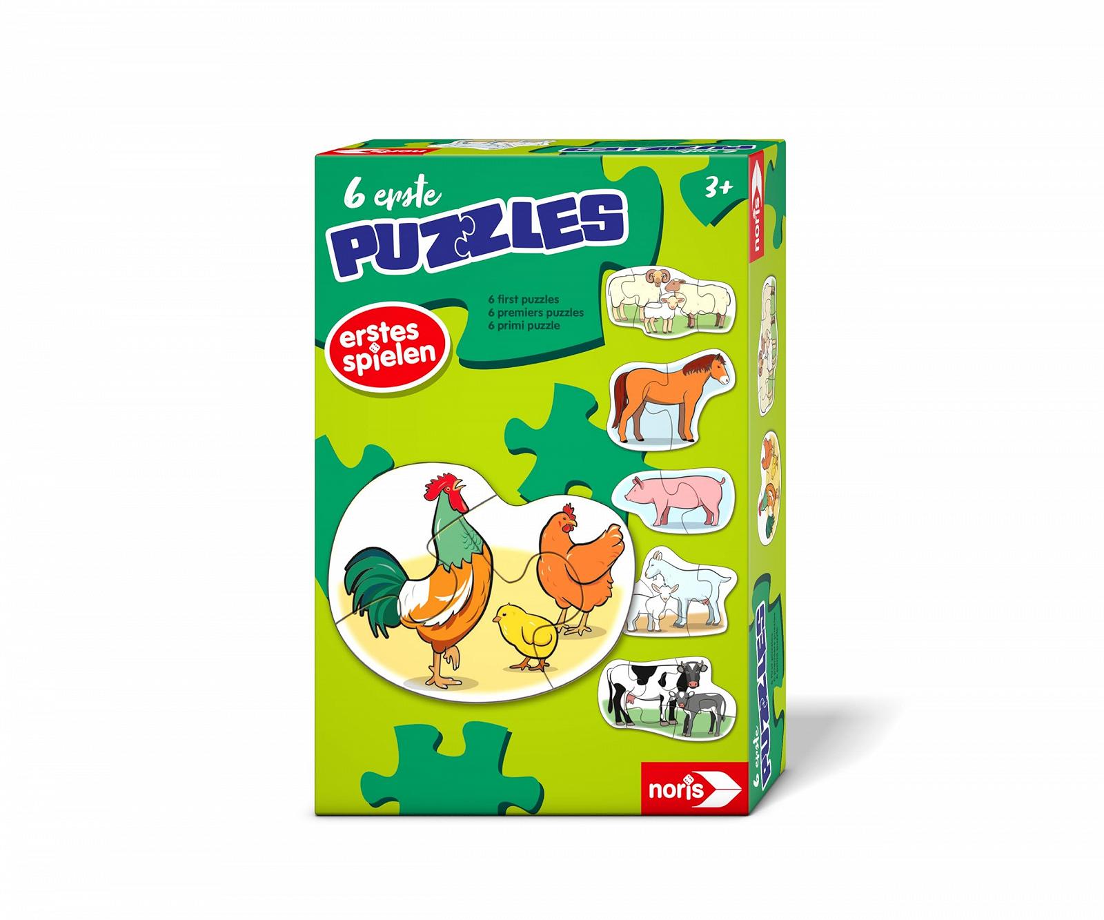 Пазл Noris First Puzzles Farm Animals 606012166-6 6 мотивів 2-5 елементів, фото №1