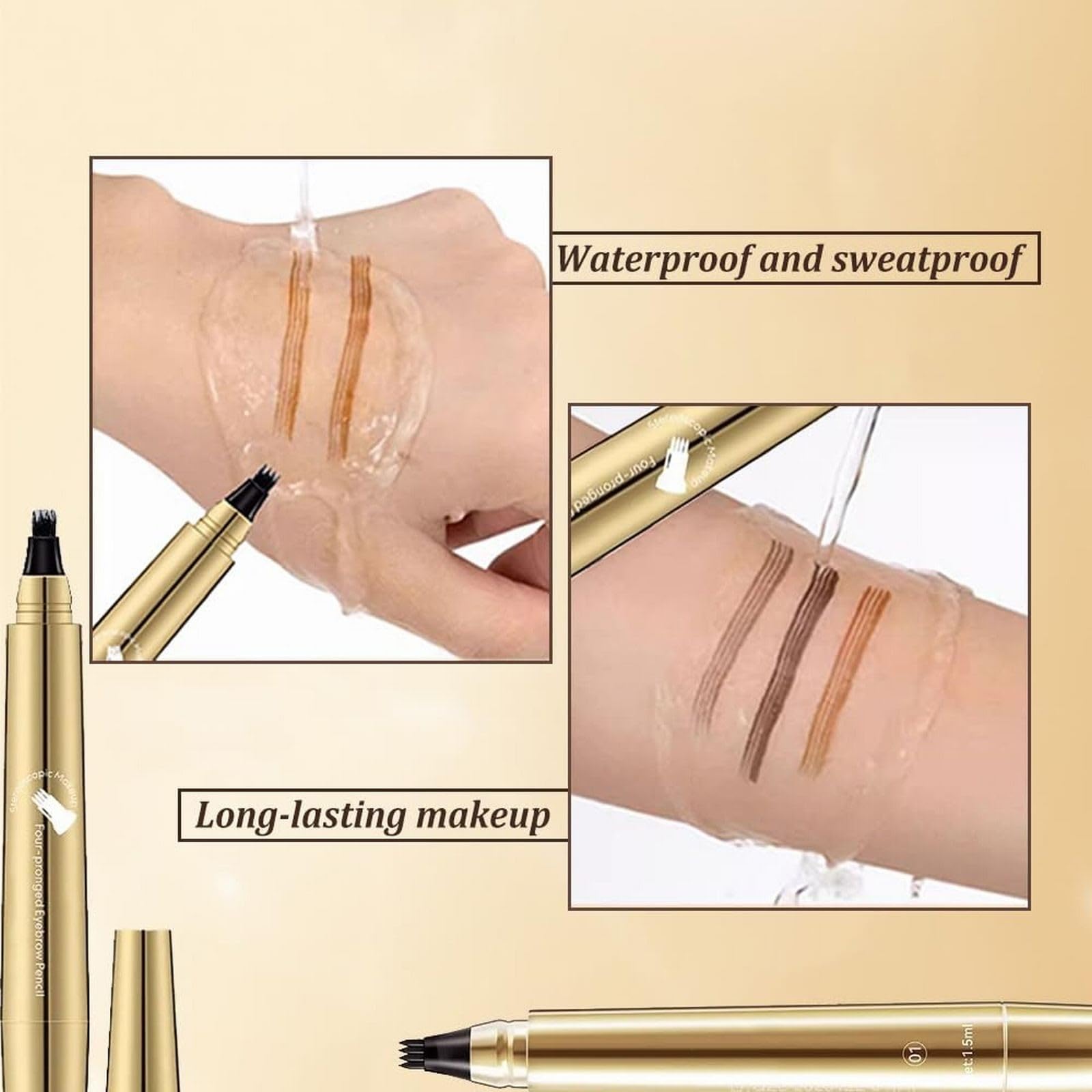 Щітка для брів 2024 4-головий спліт Стійкий олівець для брів 15 мл Коричневий Один розмір, фото №3