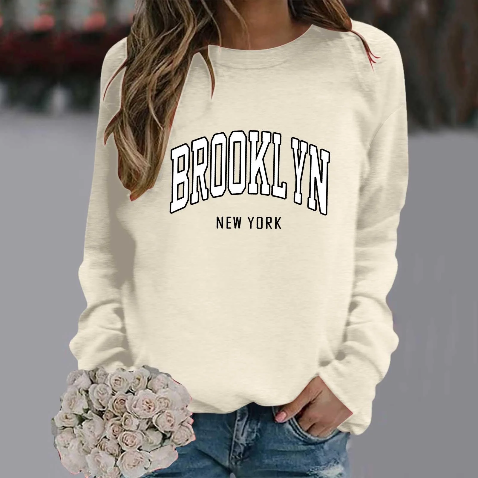 Свитшот Generisch Brooklyn Женский oversize пуловер Y2K Модный Свитер с длинными рукавами с буквами Свободная повседневная рубашка Подростковые Топы для девочек Спортивная блузка Топы, фото №5 Свитшот Generisch Brooklyn Женский oversize пуловер Y2K Модный Свитер с длинными рукавами с буквами Свободная повседневная рубашка Подростковые Топы для девочек Спортивная блузка Топы, фото №5