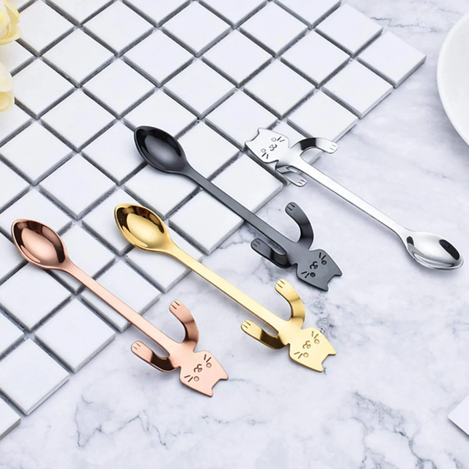 Ложка кавова Кот, набір з 5 штук, нержавіюча сталь, підвісна, фото №7