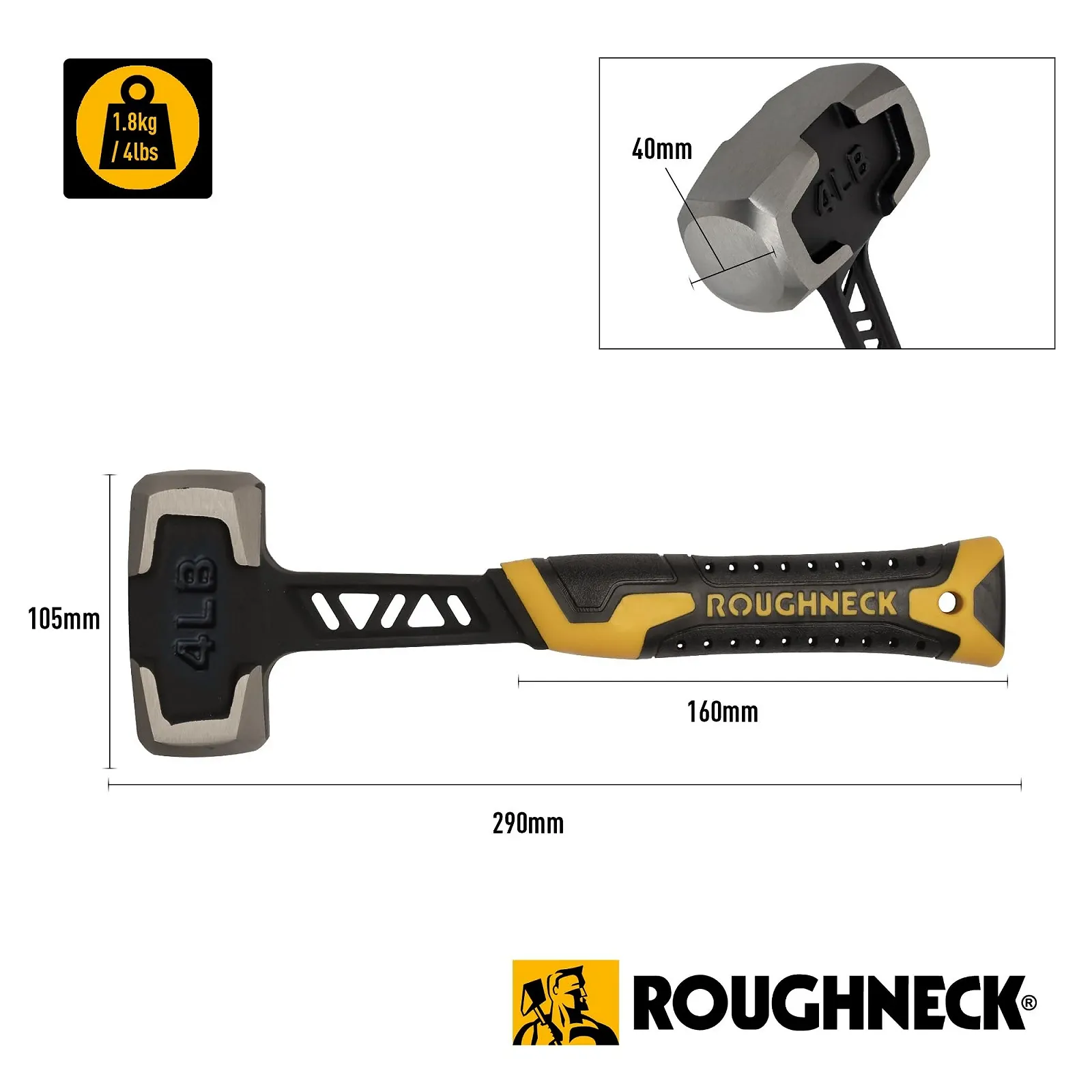 Молоток Roughneck Gorilla V-Series 4 lb, фото №2