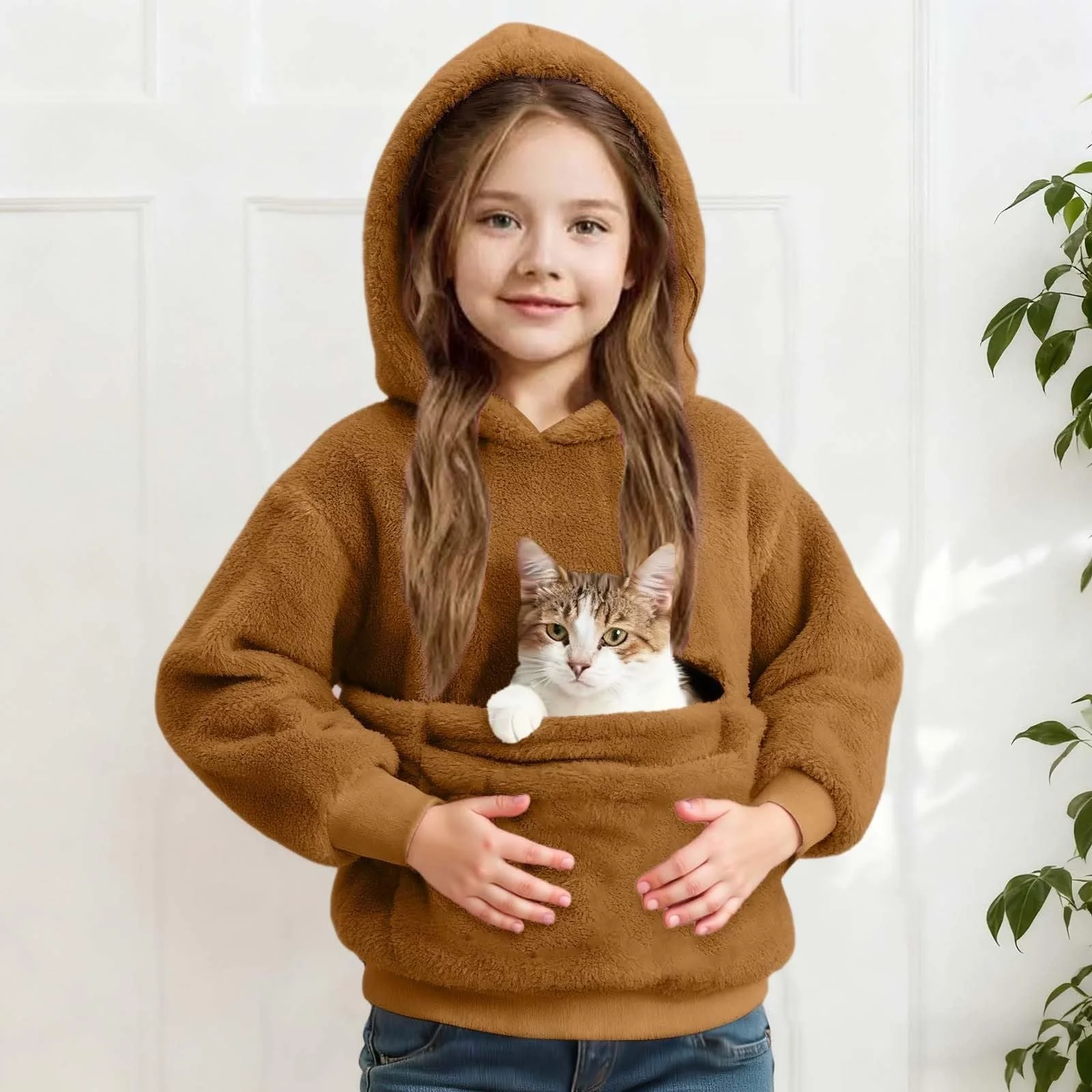 Sweatshirts Generisch з малюнками цуценят і котів, погонами, кишенями, довгими рукавами, фото №3 Sweatshirts Generisch з малюнками цуценят і котів, погонами, кишенями, довгими рукавами, фото №3