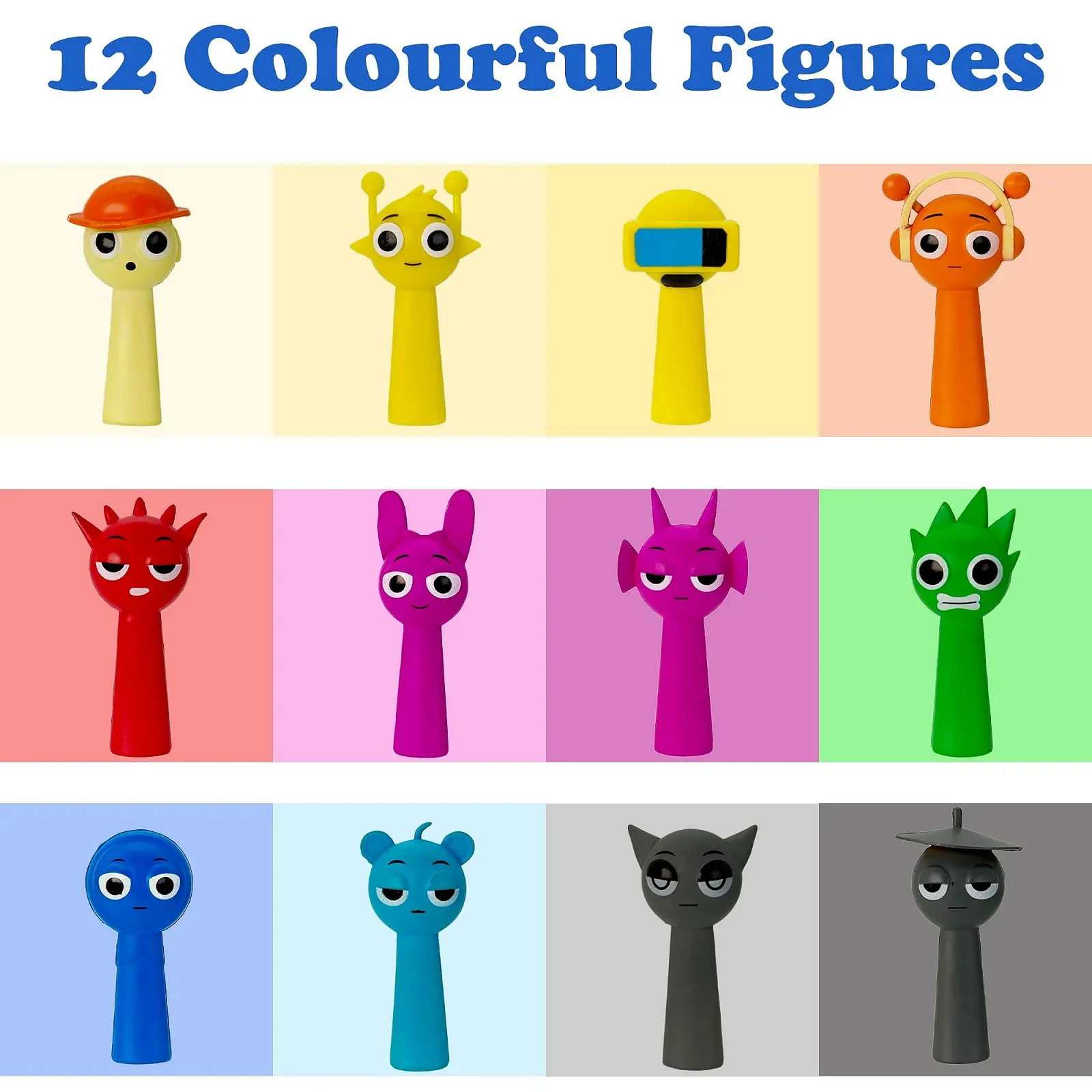 Набір фігурок Gensly 12 шт. Raddy/Oren/Owakcx/Durple/Jevin/Wenda Мультяшні кольорові для колекції, фото №5