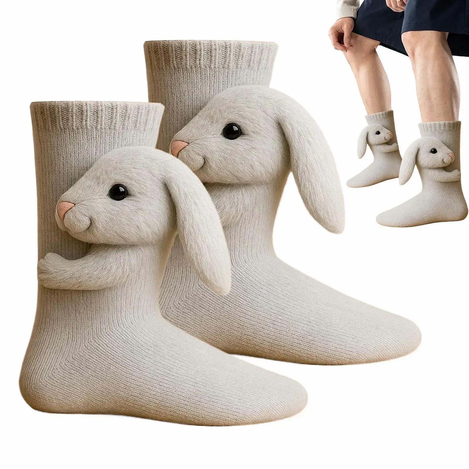 3D Вязаные носки с животными 27x7.5см, вязаные носки с животными, ручная вязка крючком, смешные теплые мягкие длинные чулки, носки для наполнения, енот, корова, ленивец, коала, панда, фото №8 3D Вязаные носки с животными 27x7.5см, вязаные носки с животными, ручная вязка крючком, смешные теплые мягкие длинные чулки, носки для наполнения, енот, корова, ленивец, коала, панда, фото №8