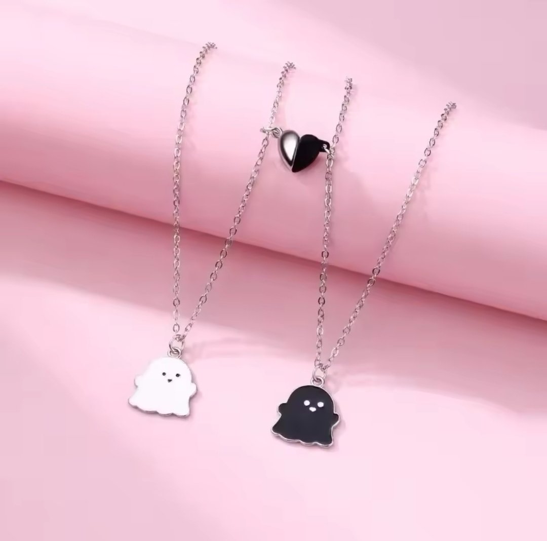 Парний кулон привиди на шию для закоханих на магніті, фото №3