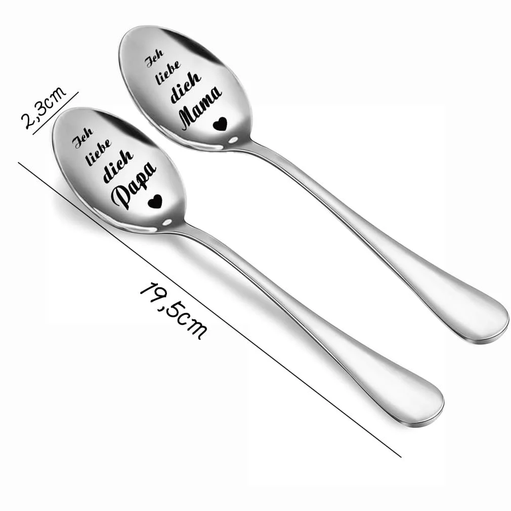 Ложка для кави I Love You Dad, I Love You Mum, подарунок для пари на річницю весілля, фото №3