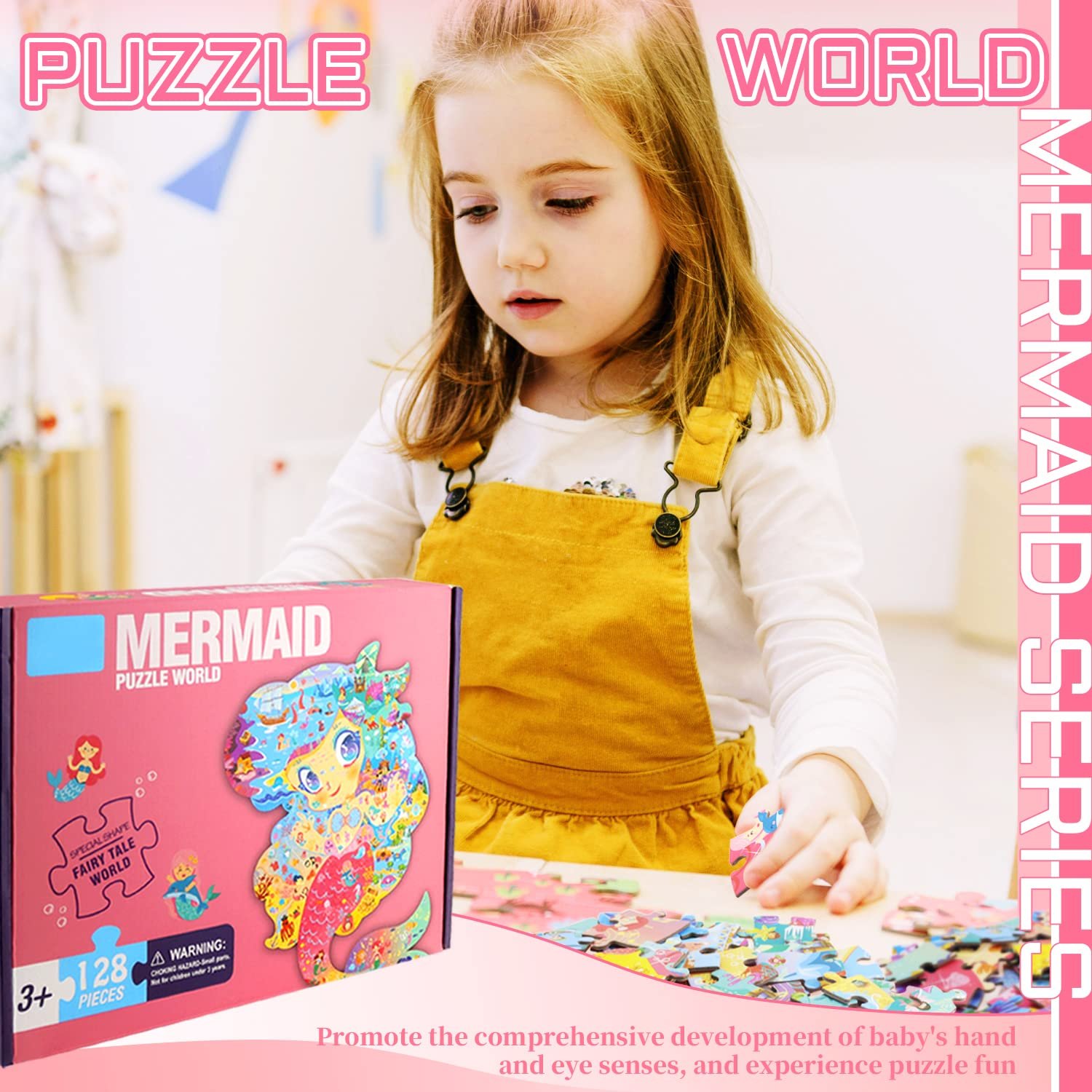 Пазл Русалочка 128 элементов Мини-пазл Игры Океан Монтессори от 3 до 9 лет, фото №6