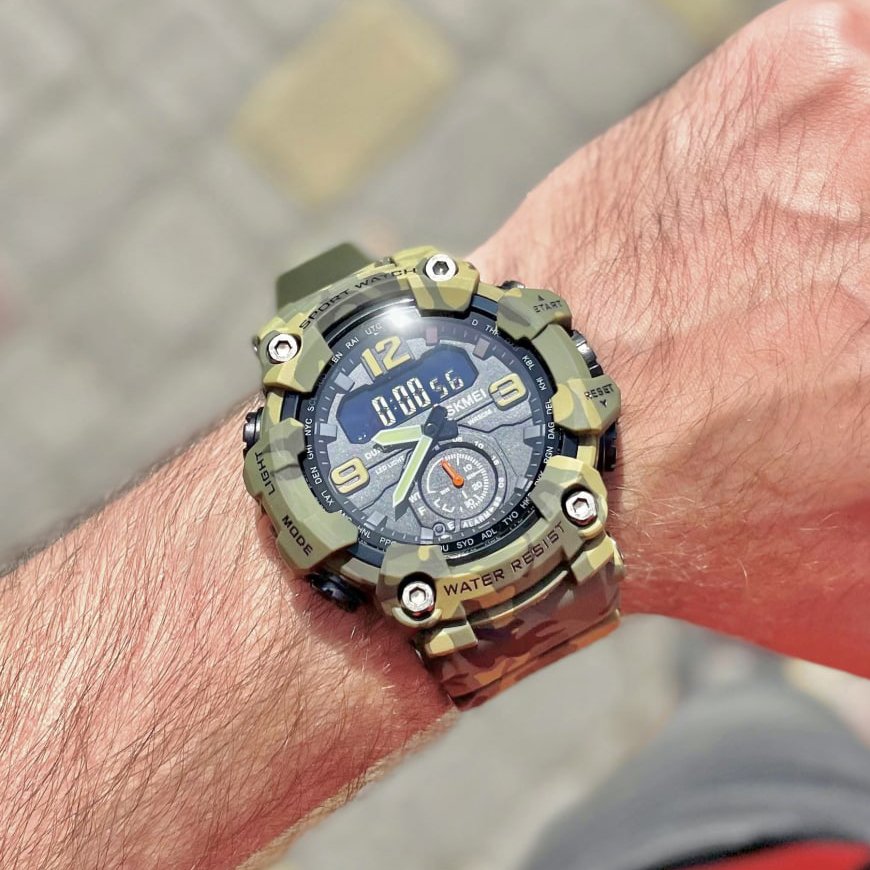 Годинник Skmei 1637 Camo Green, фото №3