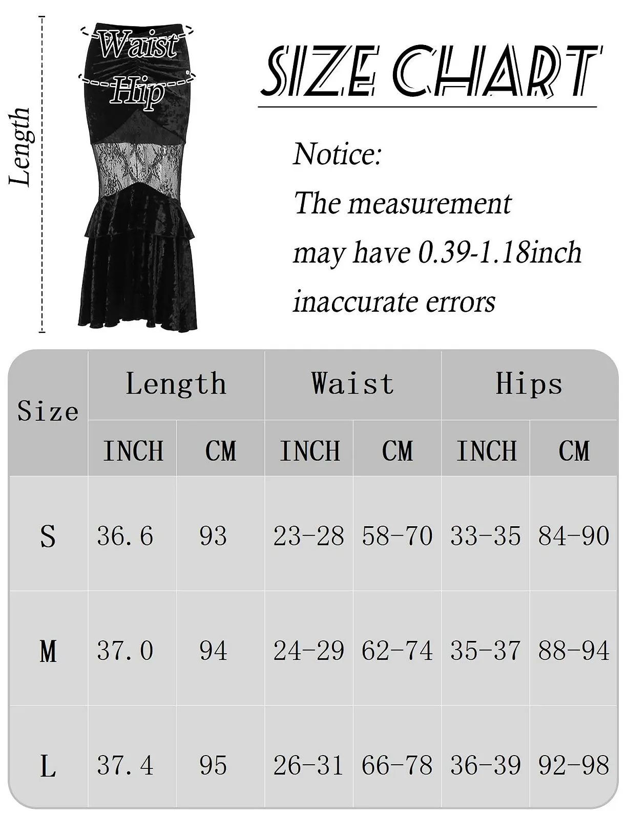 Спідниця Міді Maeau Готика Рок Жіноча Панк Хіп Чорний, фото №6