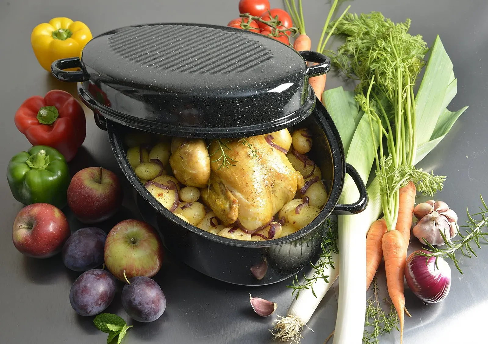 Жаровня Kochstar K32711042 емальована 42 см чорна, фото №2