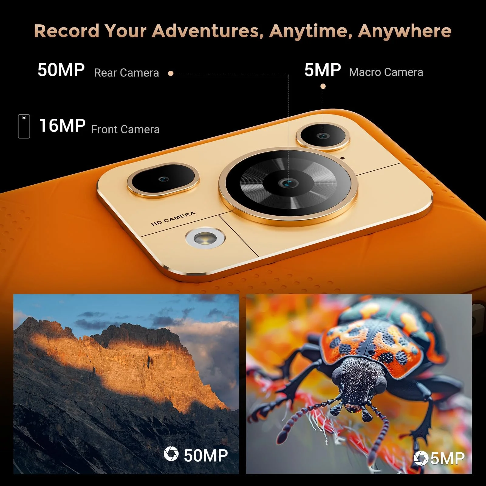 Смартфон FOSSiBOT F112 Pro 5G 24/256 ГБ 6.88" 120 Гц 7150 мАч Dimensity 6300 IP68/IP69K Orange, фото №5