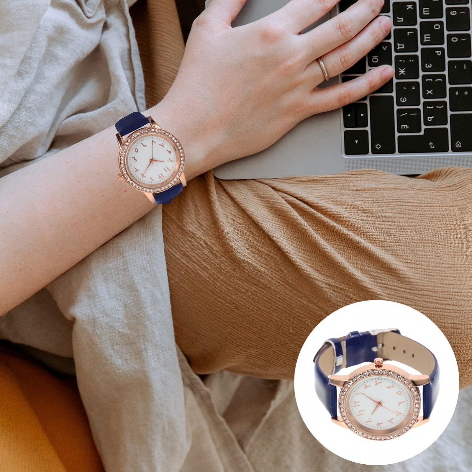 Женские Часы Healvian Стильные с корпусом из розового золота и стразами, фото №3