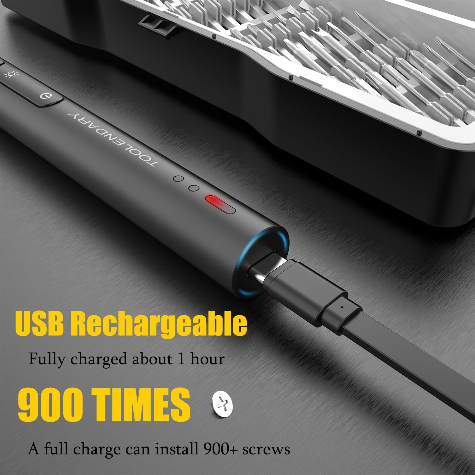 Набір електричних викруток Mini 55 в 1 Power Precision 48 магнітних біт для телефону, окулярів чорний, фото №4