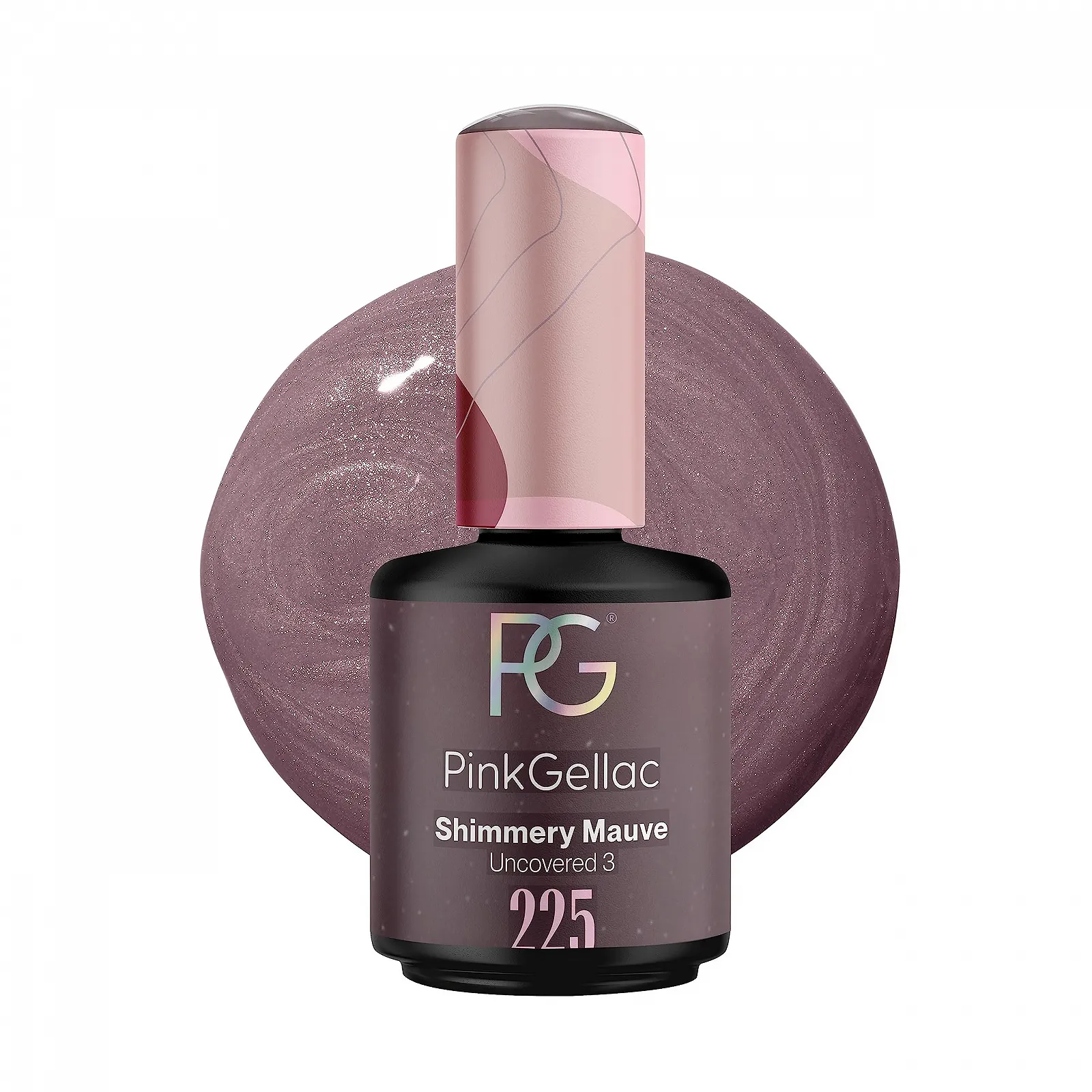 Гель-лак Pink Gellac 225 Shimmery Mauve, 15 мл, лиловый с шиммером, фото №1 Гель-лак Pink Gellac 225 Shimmery Mauve, 15 мл, лиловый с шиммером, фото №1