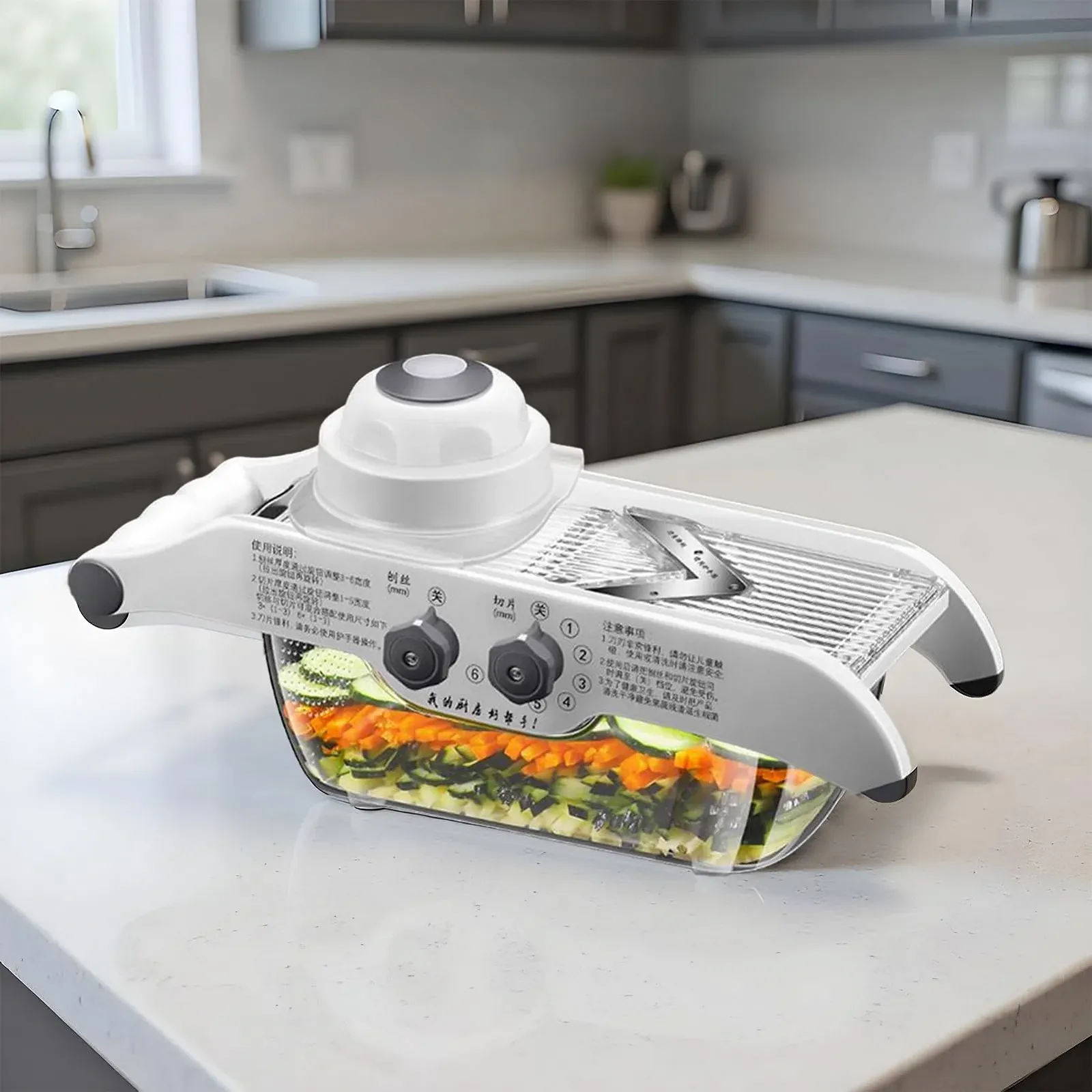 Овощерезка, 5 уровней с контейнером для кухни, дома, улицы, фото №2 Овощерезка, 5 уровней с контейнером для кухни, дома, улицы, фото №2