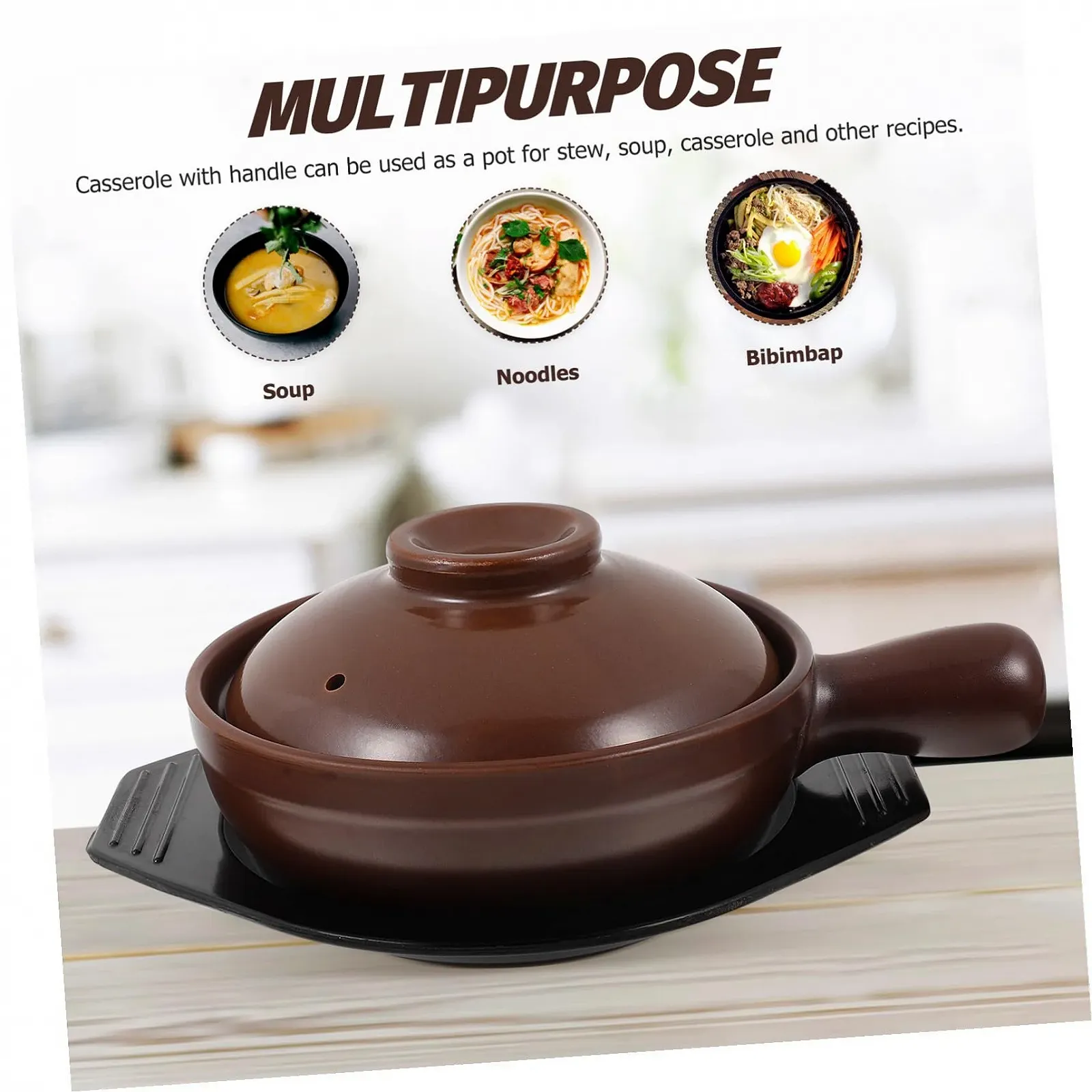 Кастрюля керамическая с термостойкой ручкой и крышкой антискользящая, фото №9